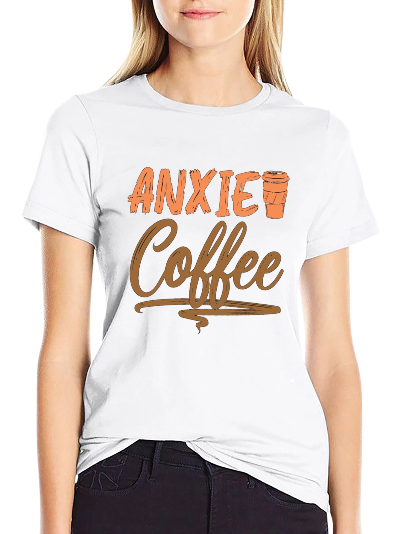 Black Anxiety Coffee Graphic Tee - Relaxed Style view 9