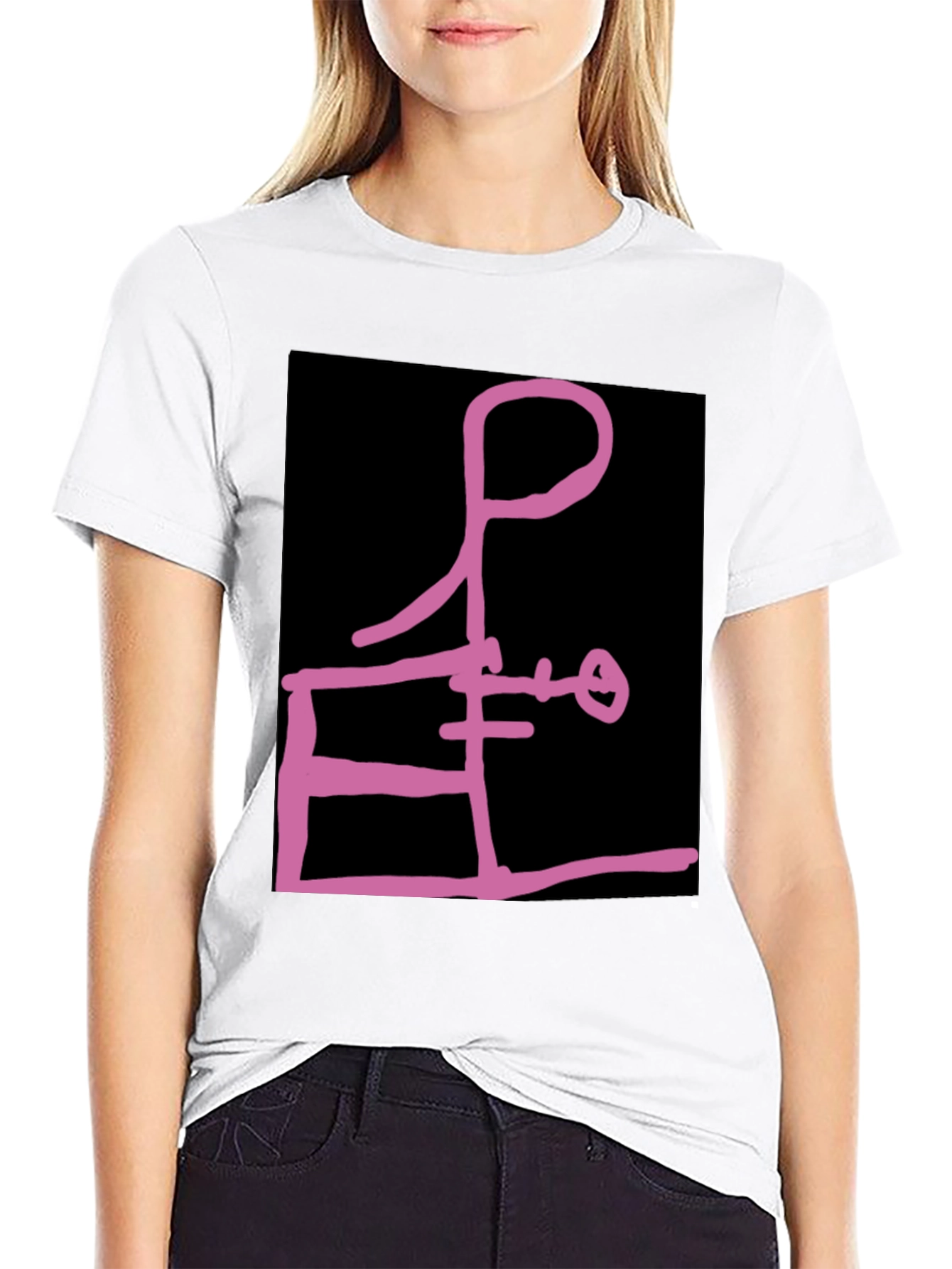 Black Abstract Graphic Tee - Black view 9