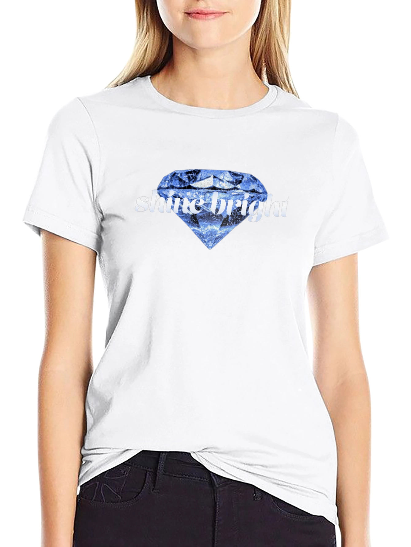 Black Shine Bright Diamond Graphic Tee view 9
