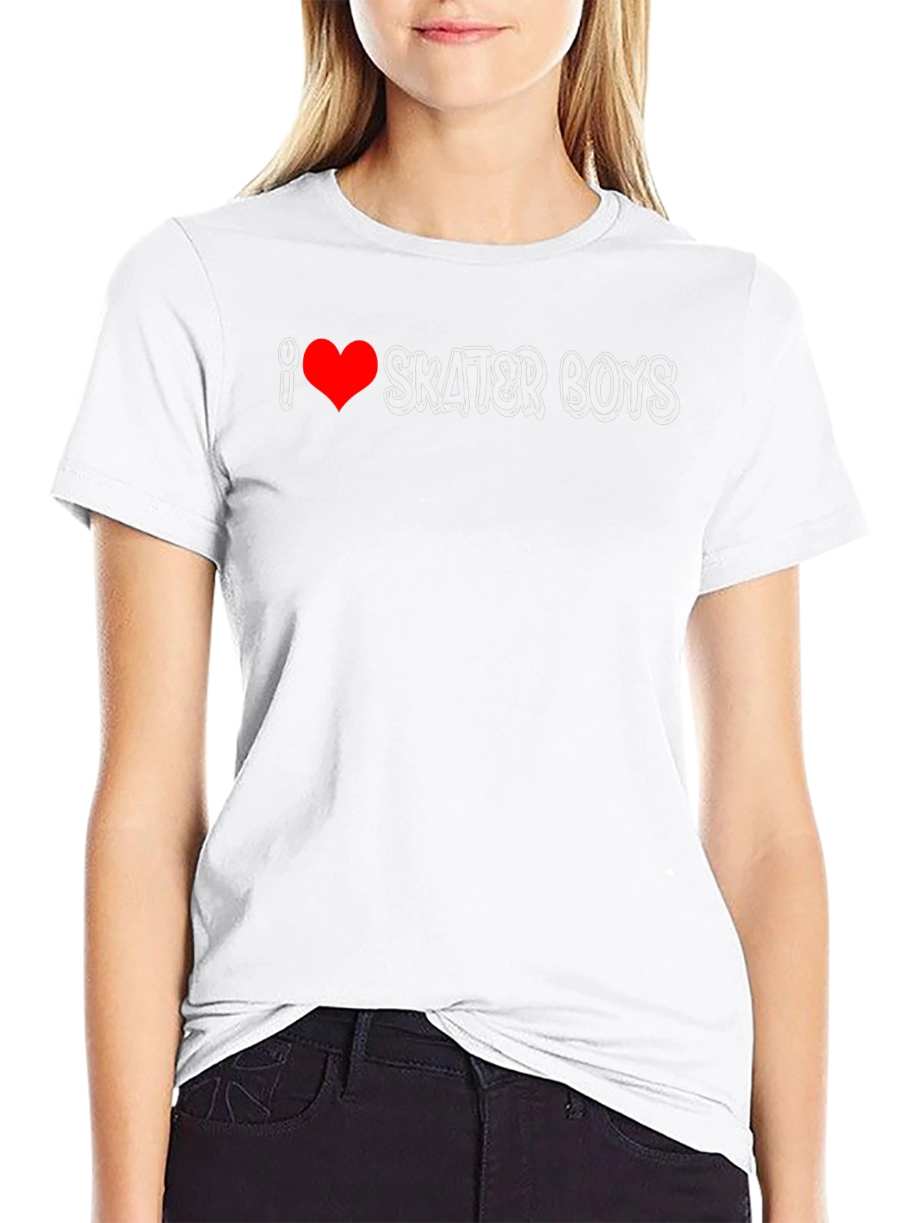 Black I Heart Skater Boys Black T-Shirt view 9