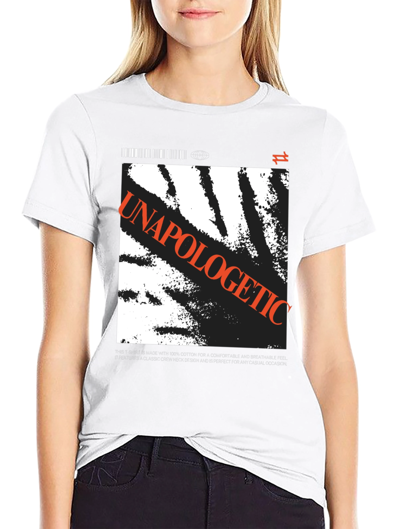 Black Unapologetic Graphic Print T-Shirt view 9