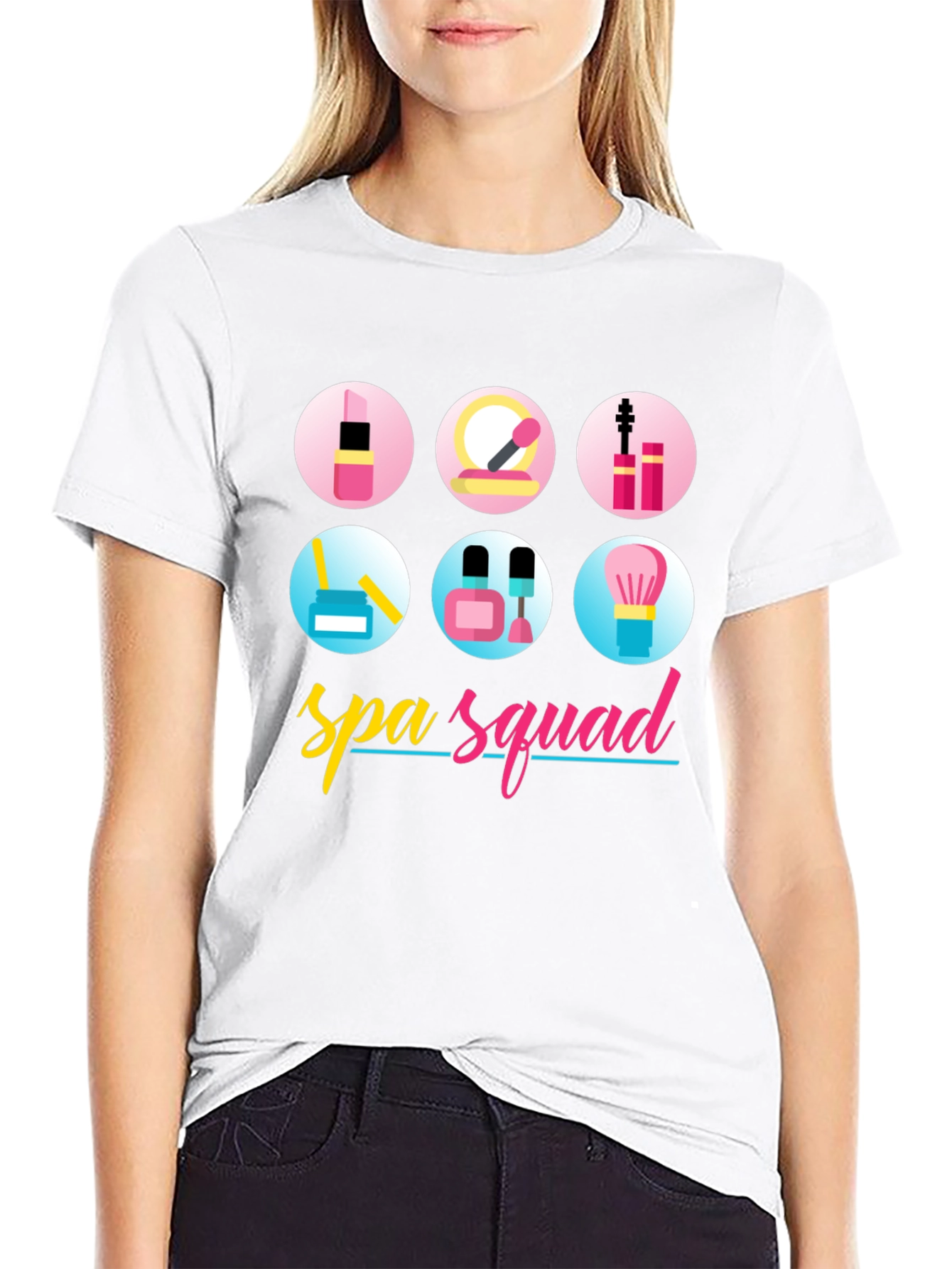 Black Spa Squad Graphic T-Shirt - Black Cotton Tee view 9