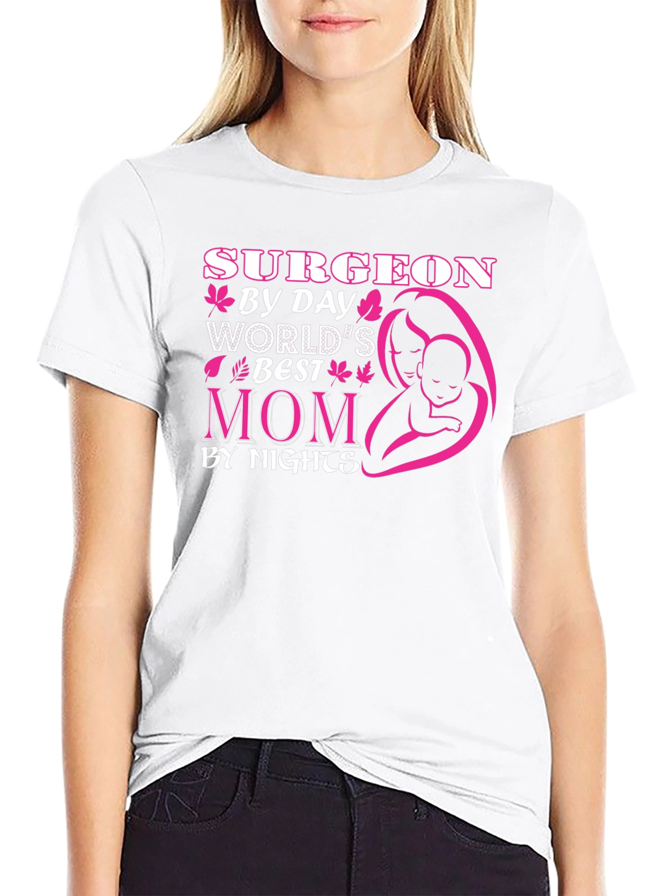 Black Surgeon Mom T-Shirt - Worlds Best Mom view 9