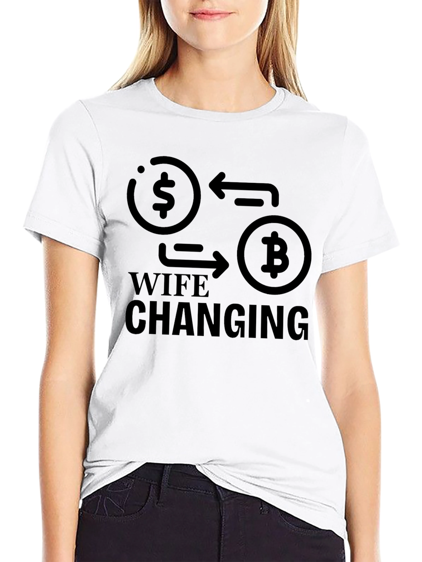 Black Wife Changing Crypto T-Shirt view 9