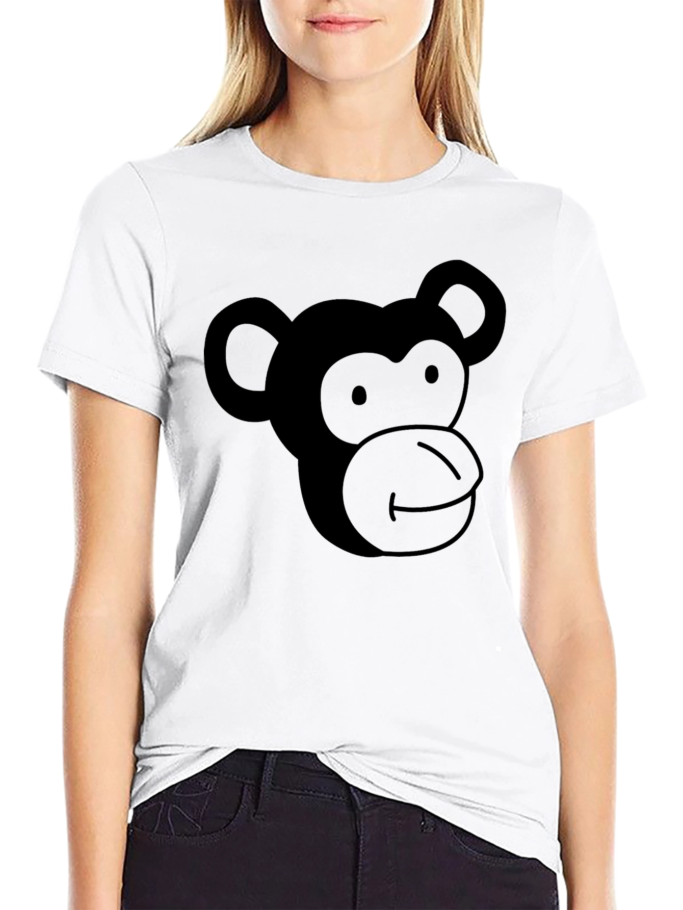 Black Monkey Face Graphic T-Shirt - Soft Cotton Blend view 9