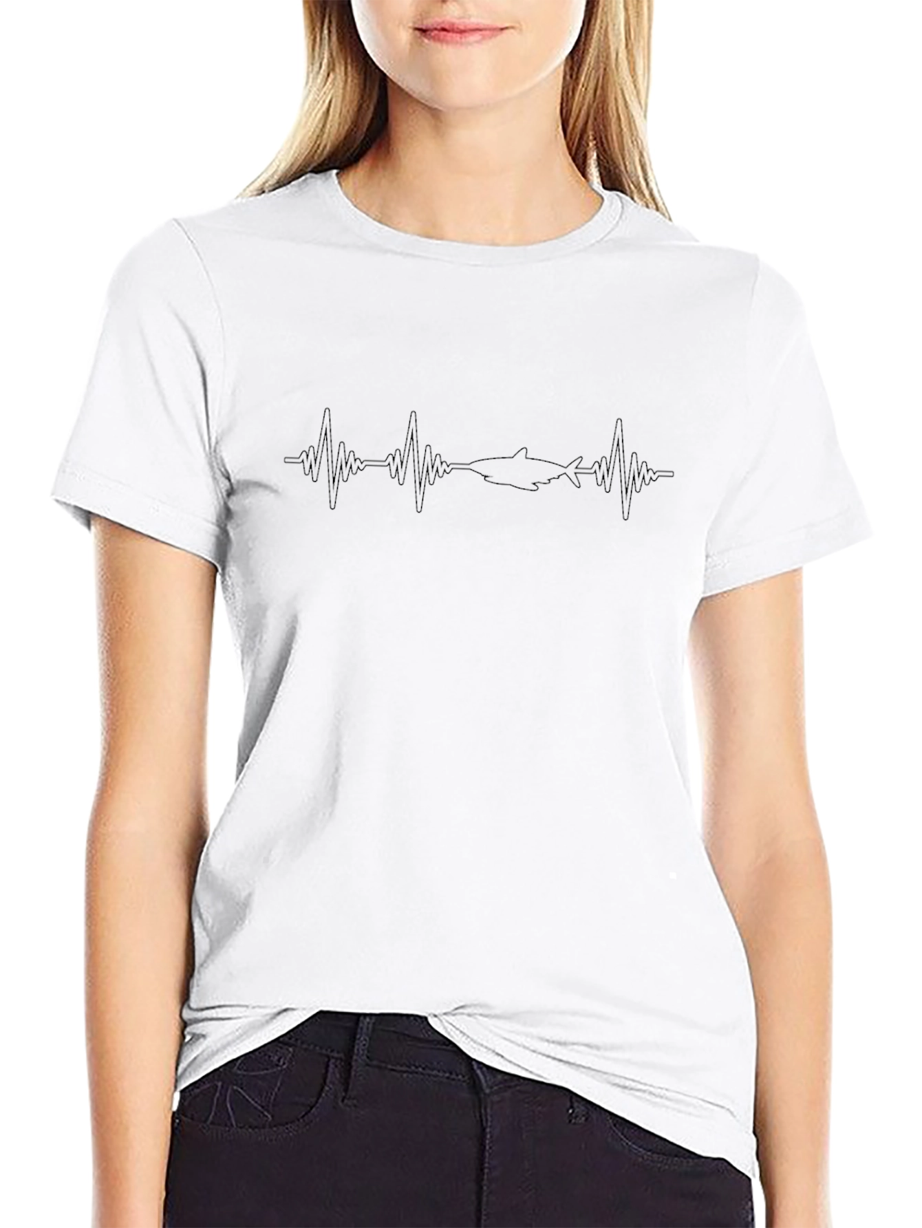Black Shark Heartbeat T-Shirt - Black view 9