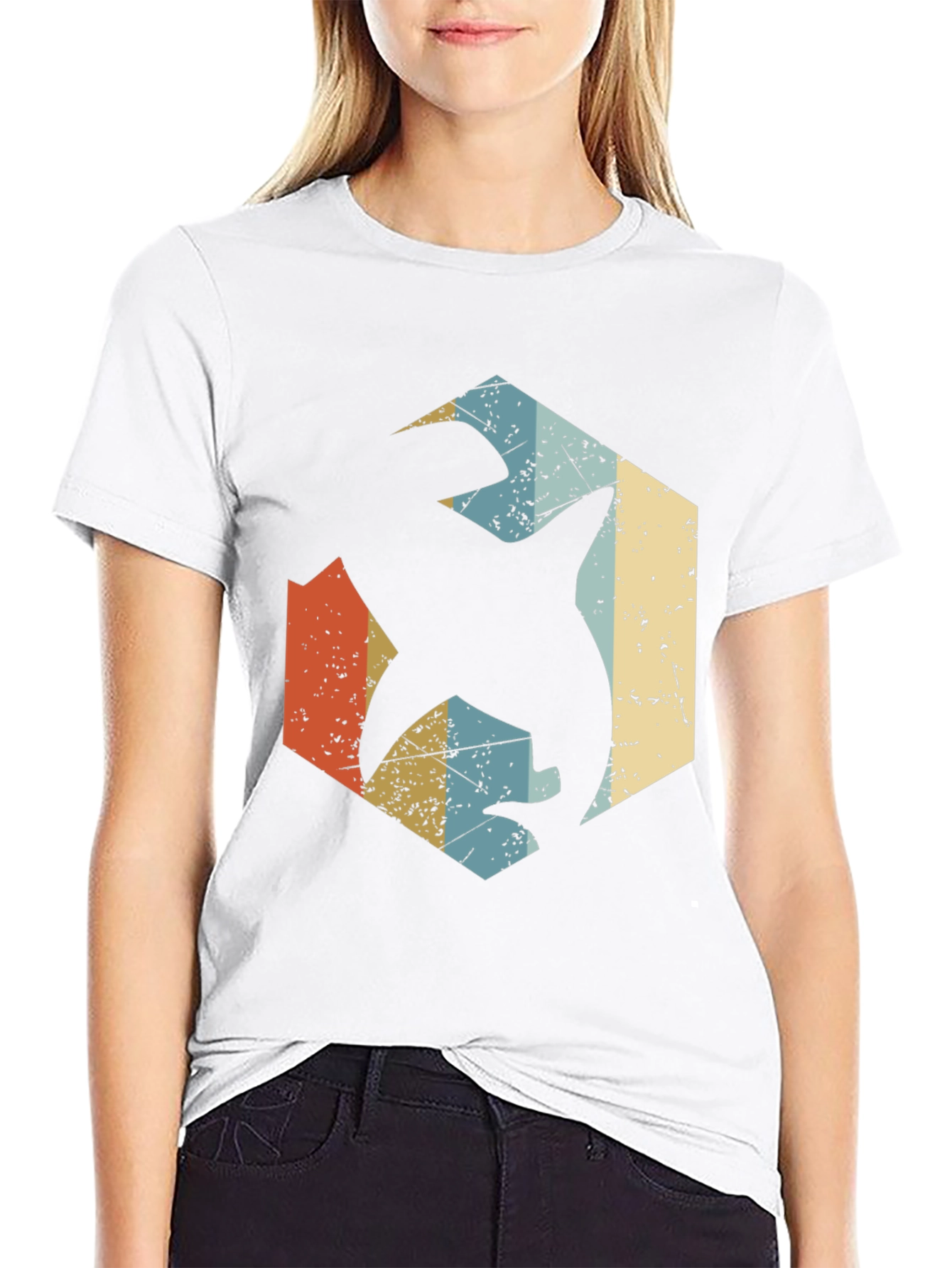 Black Retro Shark Graphic Tee - Black Cotton Blend view 9