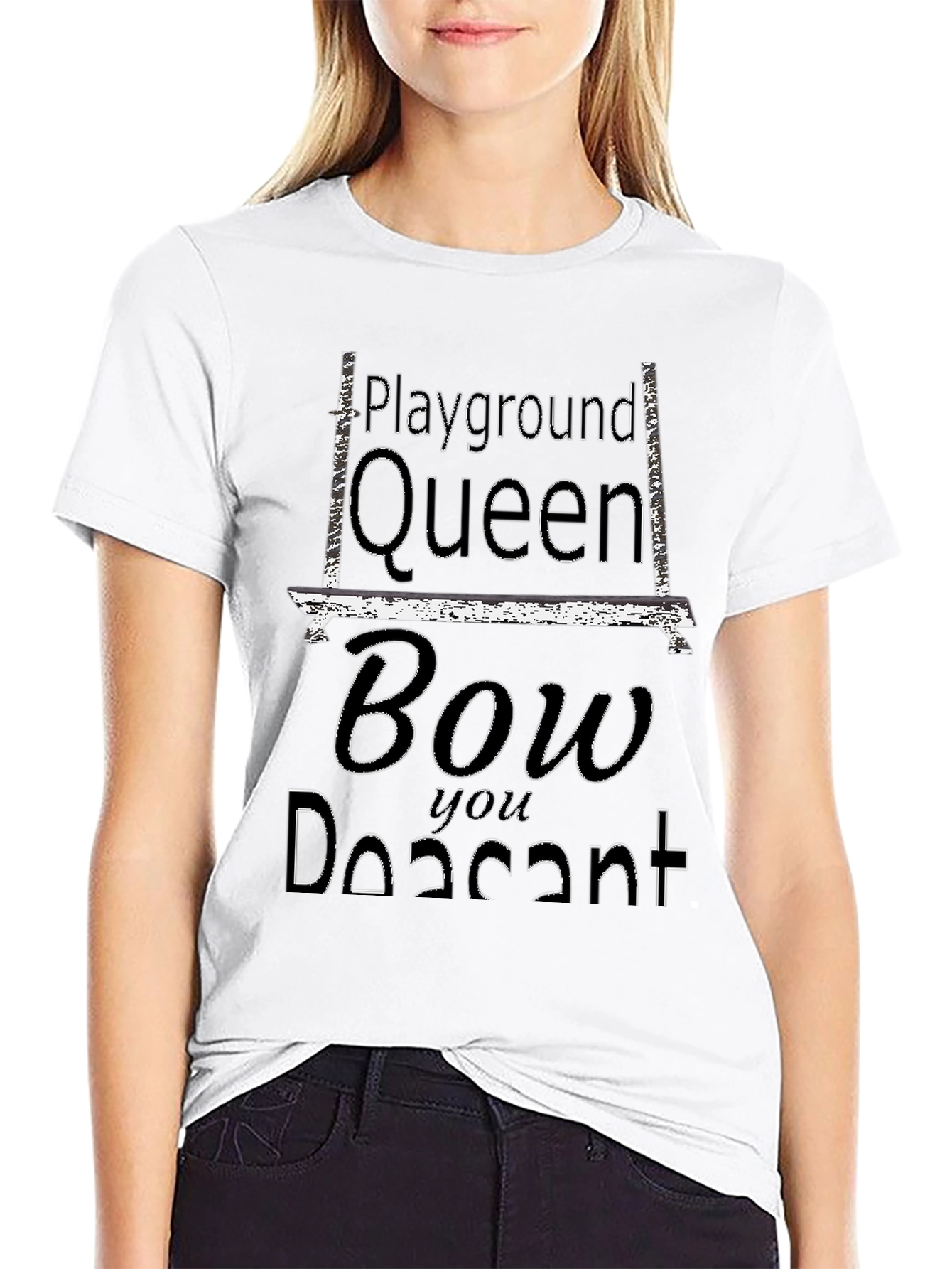 Black Playground Queen Black Graphic Tee view 9