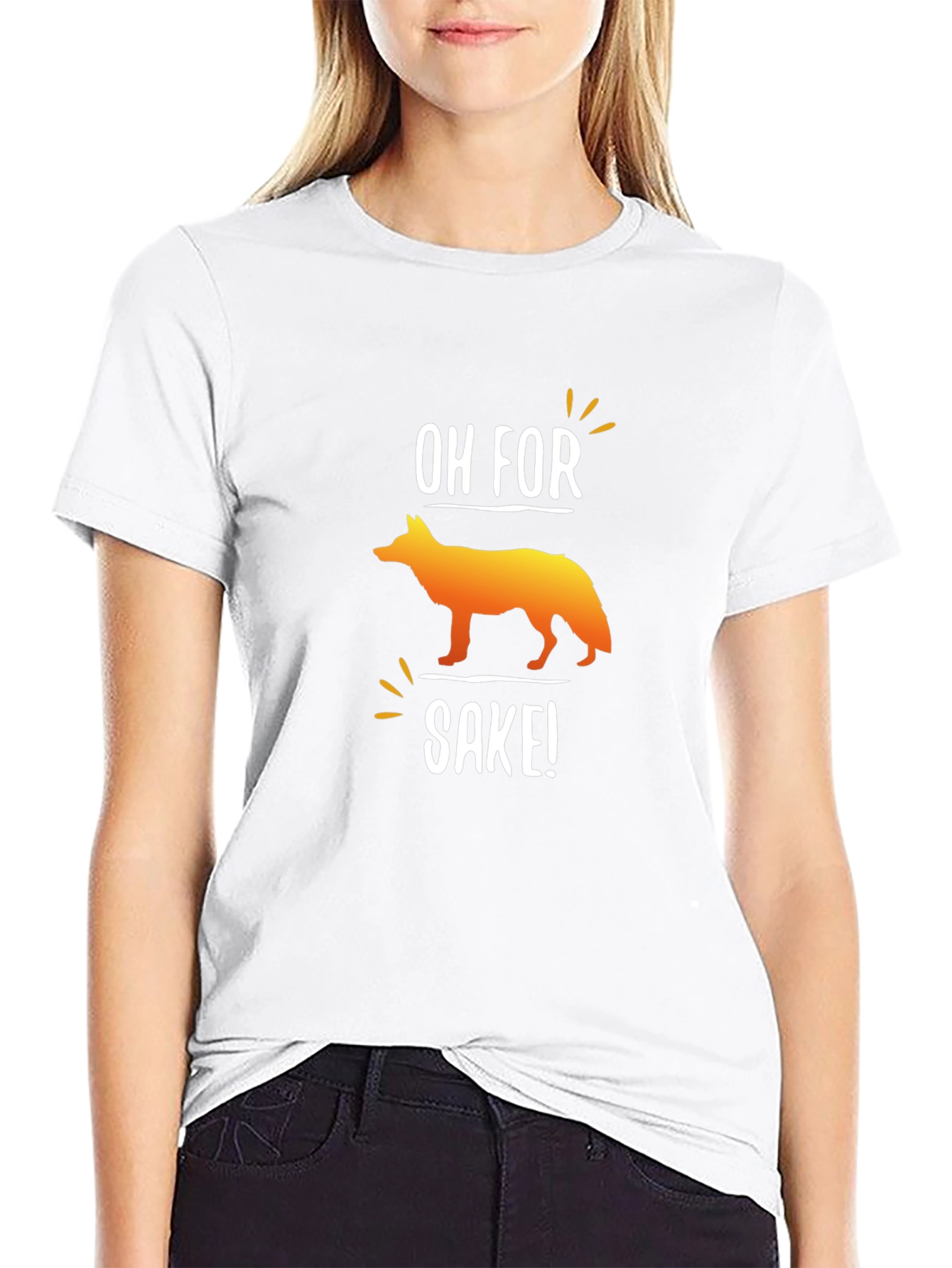 Black Oh For Fox Sake! Graphic Tee view 9