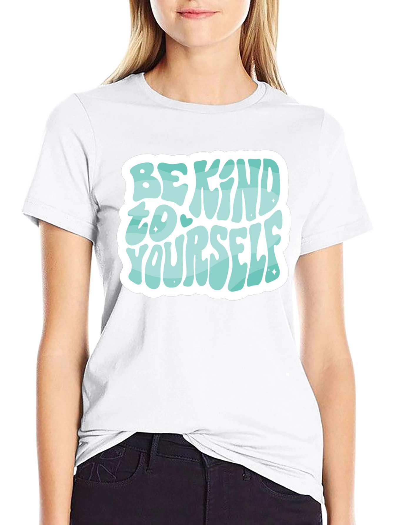 Black Be Kind to Yourself Graphic Tee view 9