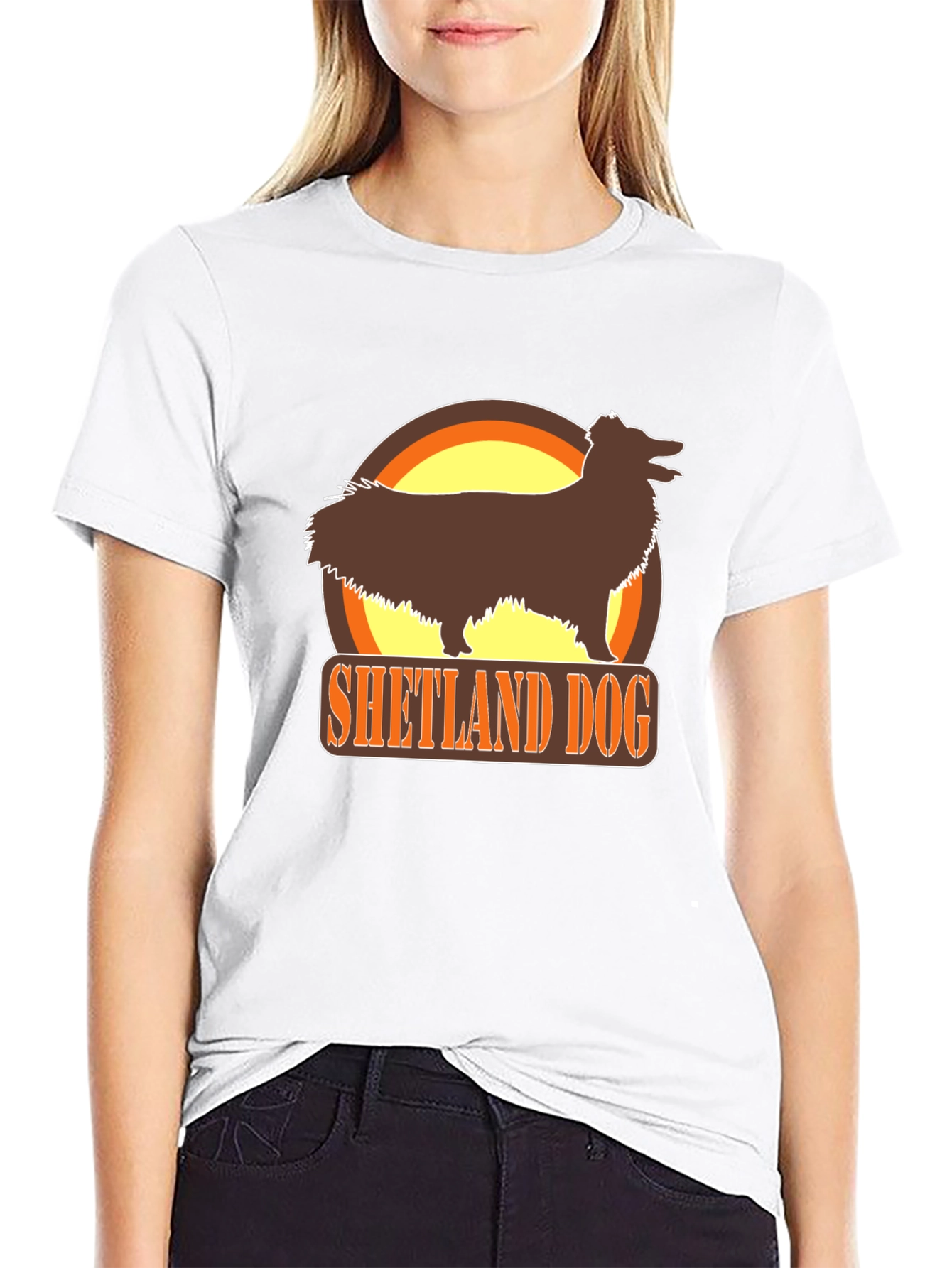 Black Shetland Dog Black T-Shirt view 9