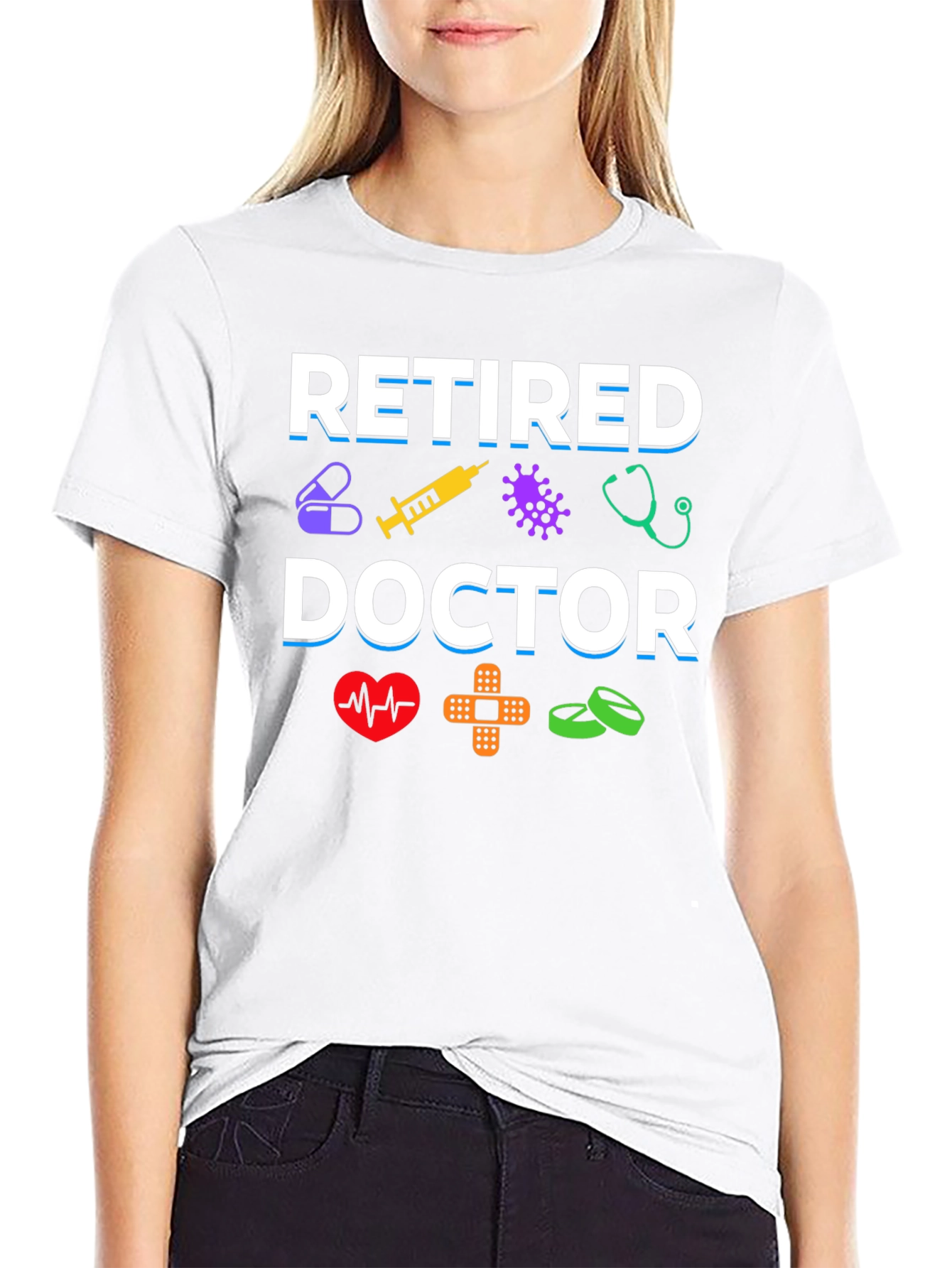 Black Retired Doctor Graphic T-Shirt view 9