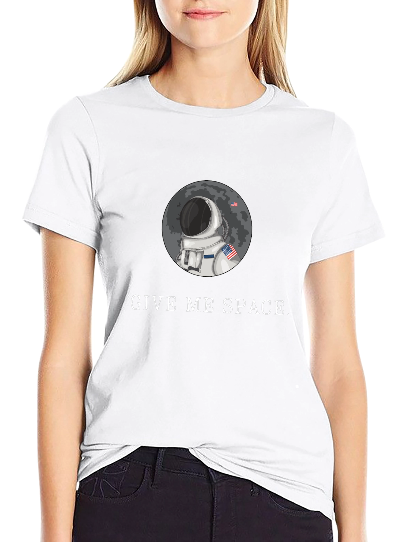 Black Give Me Space Astronaut Graphic Tee - Black Cotton Blend view 9