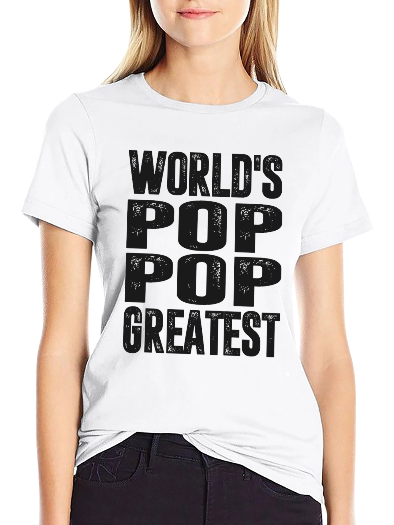 Black World's Greatest Pop Pop Black T-Shirt view 9