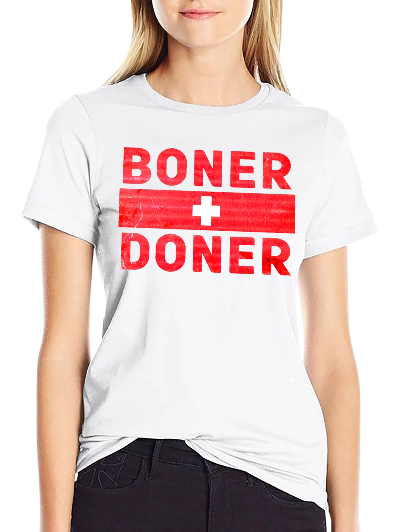 Black Boner + Doner Funny T-Shirt view 9