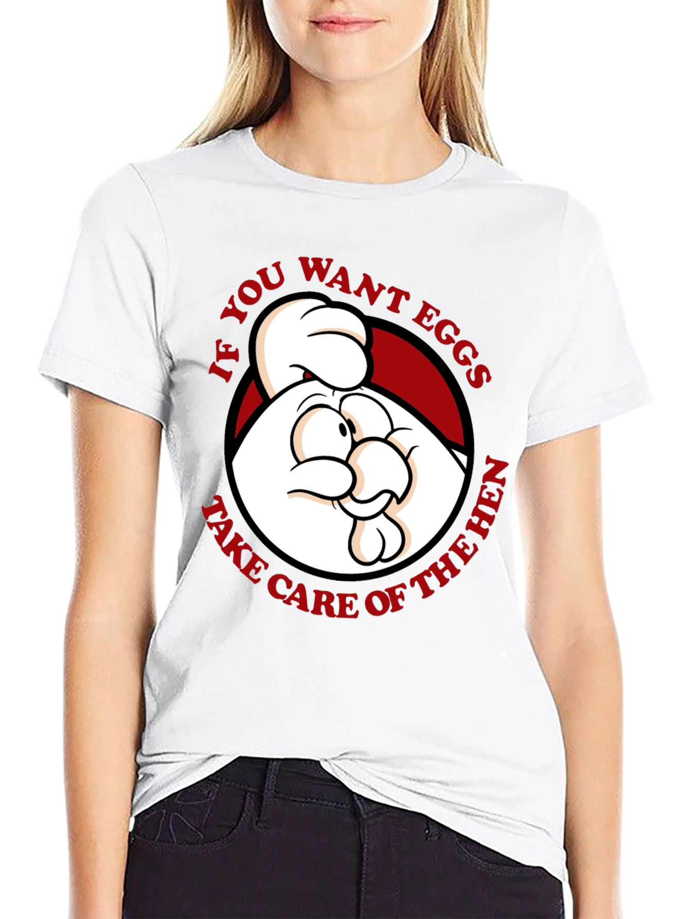 Black Funny Chicken Graphic T-Shirt - If You Want Eggs... view 9