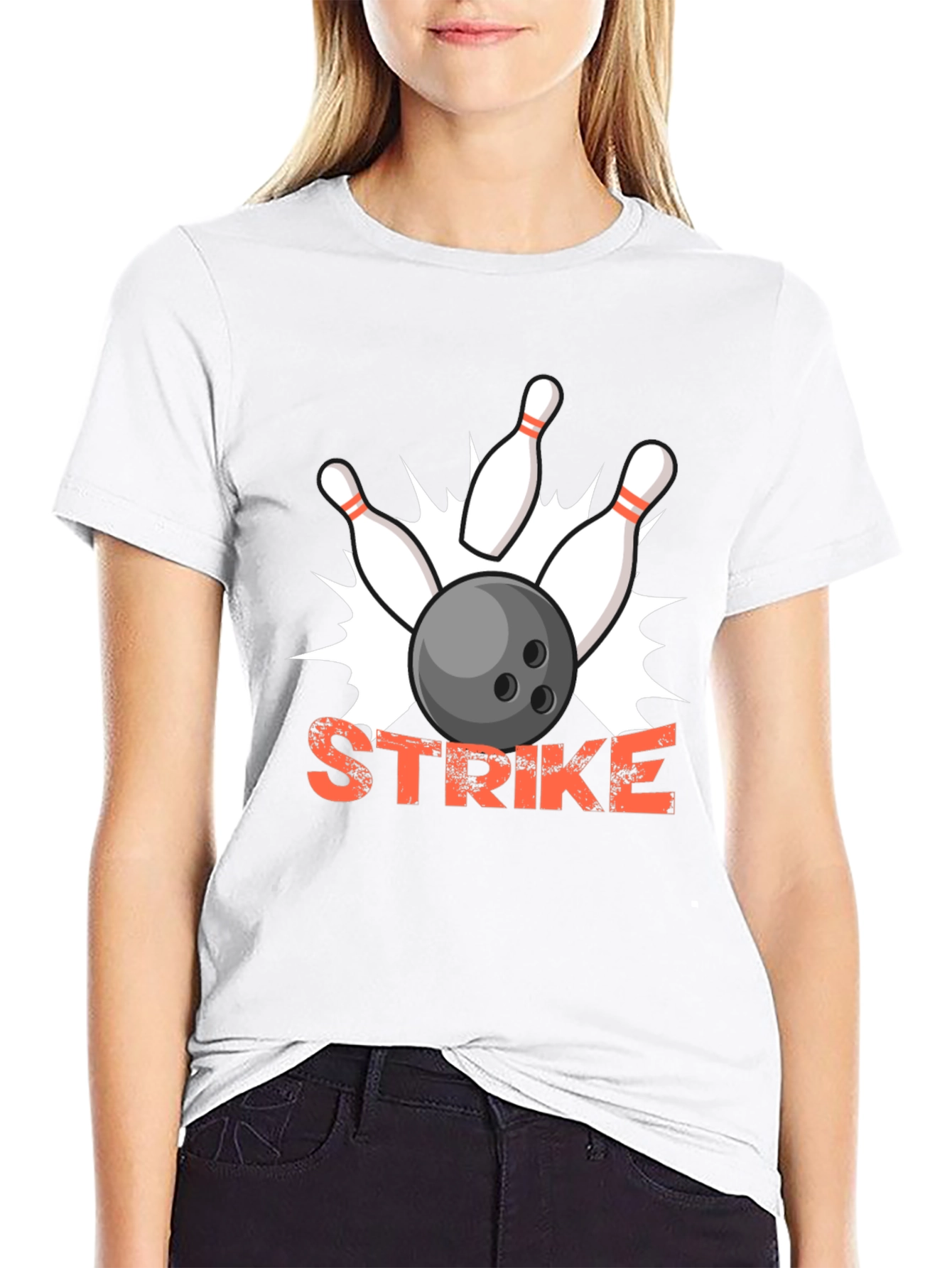 Black Strike Bowling T-Shirt - Fun & Unique Design view 9