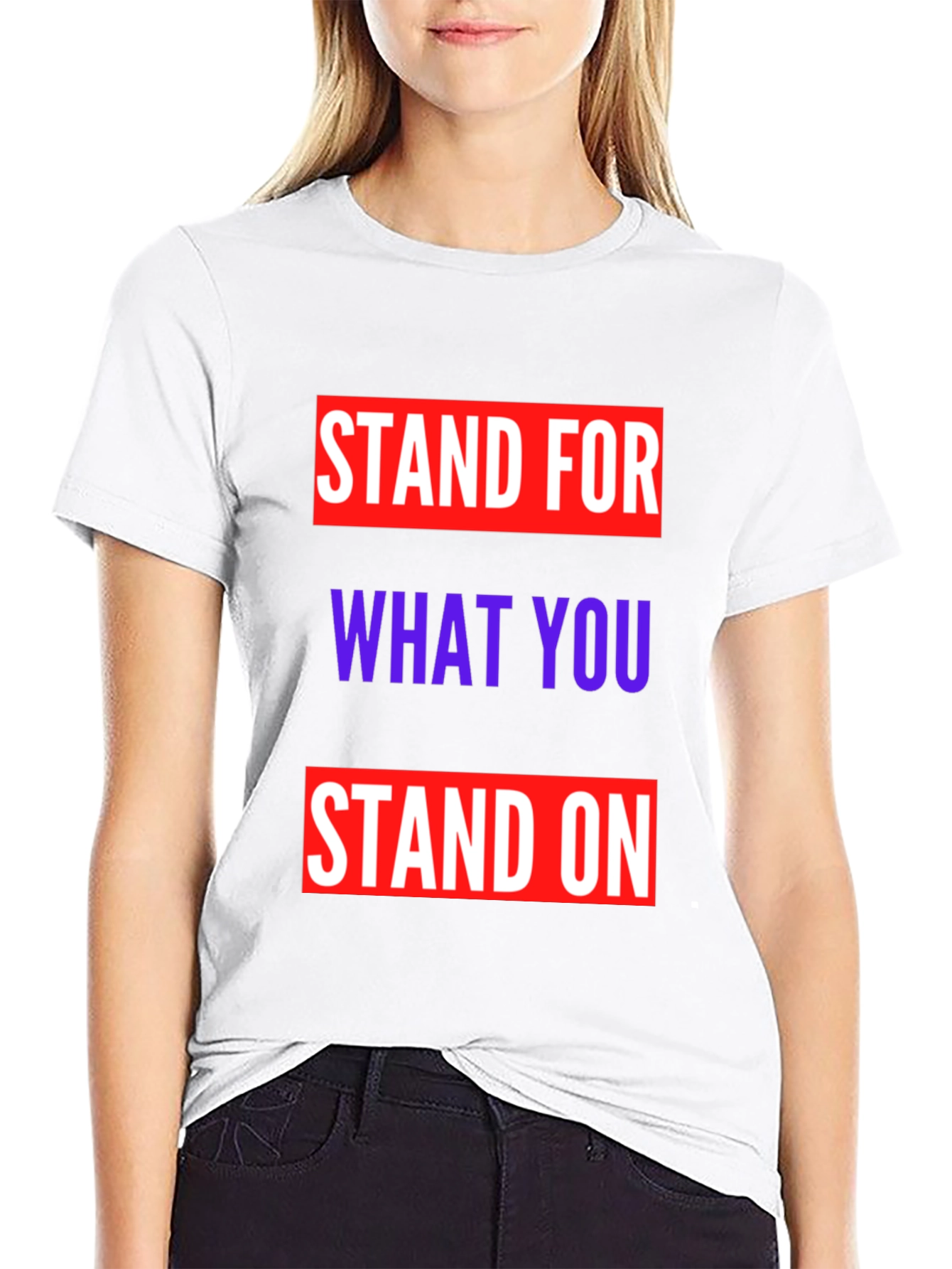 Black Stand for What You Stand On Graphic Tee view 9