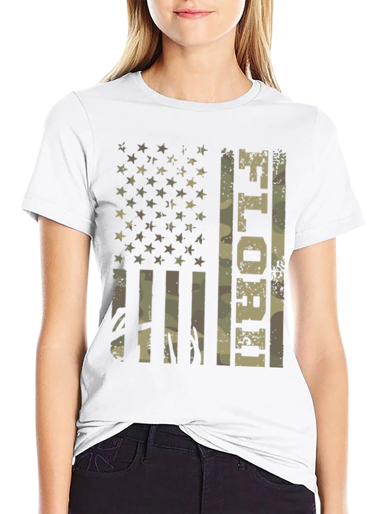Black Patriotic Camo 'LIBORI' Graphic Tee view 9