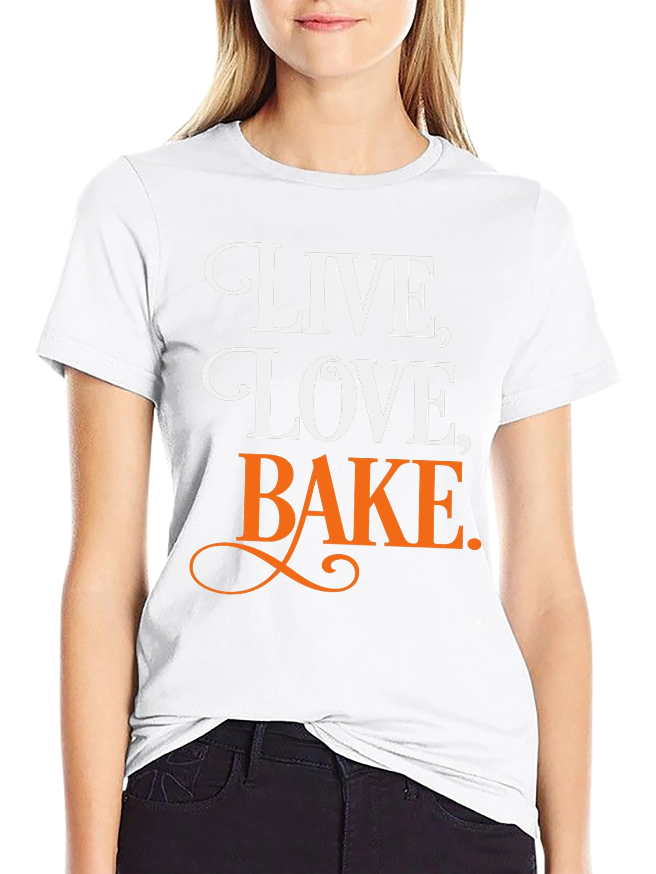 Black Live, Love, Bake T-Shirt view 9