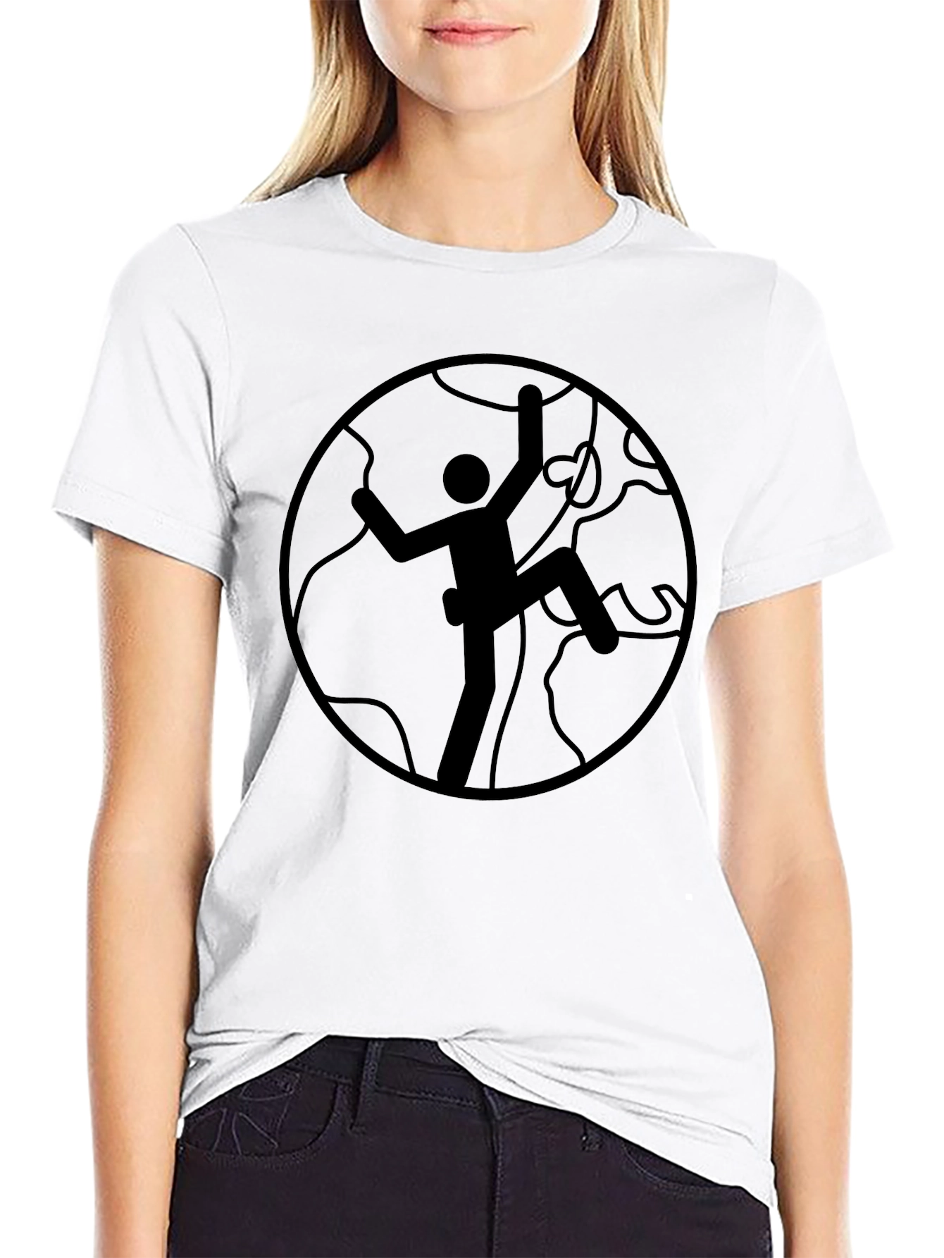 Black Climbing Graphic Black T-Shirt view 9