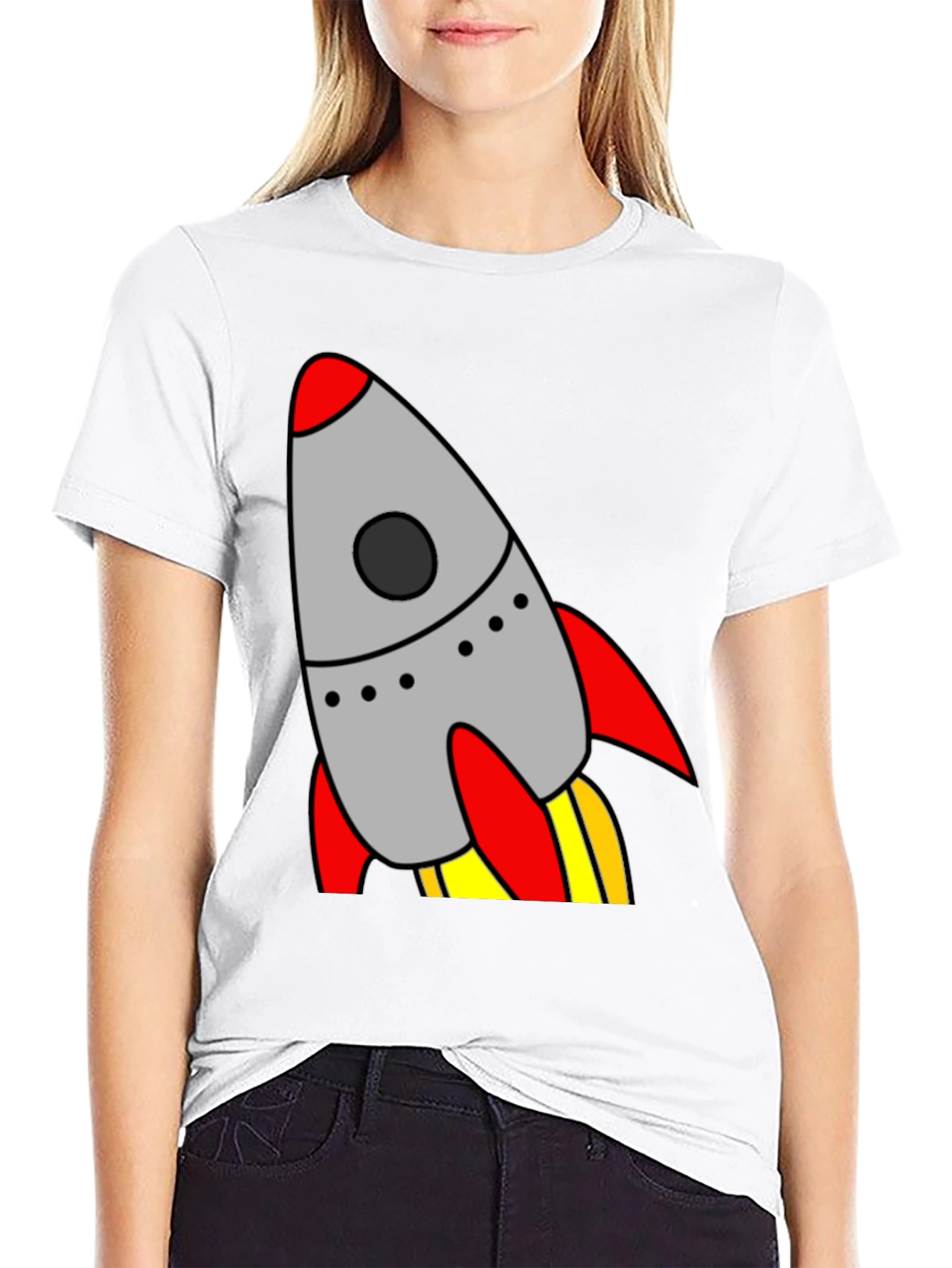 Black Rocket Launch T-Shirt - Cool Graphic Tee view 9