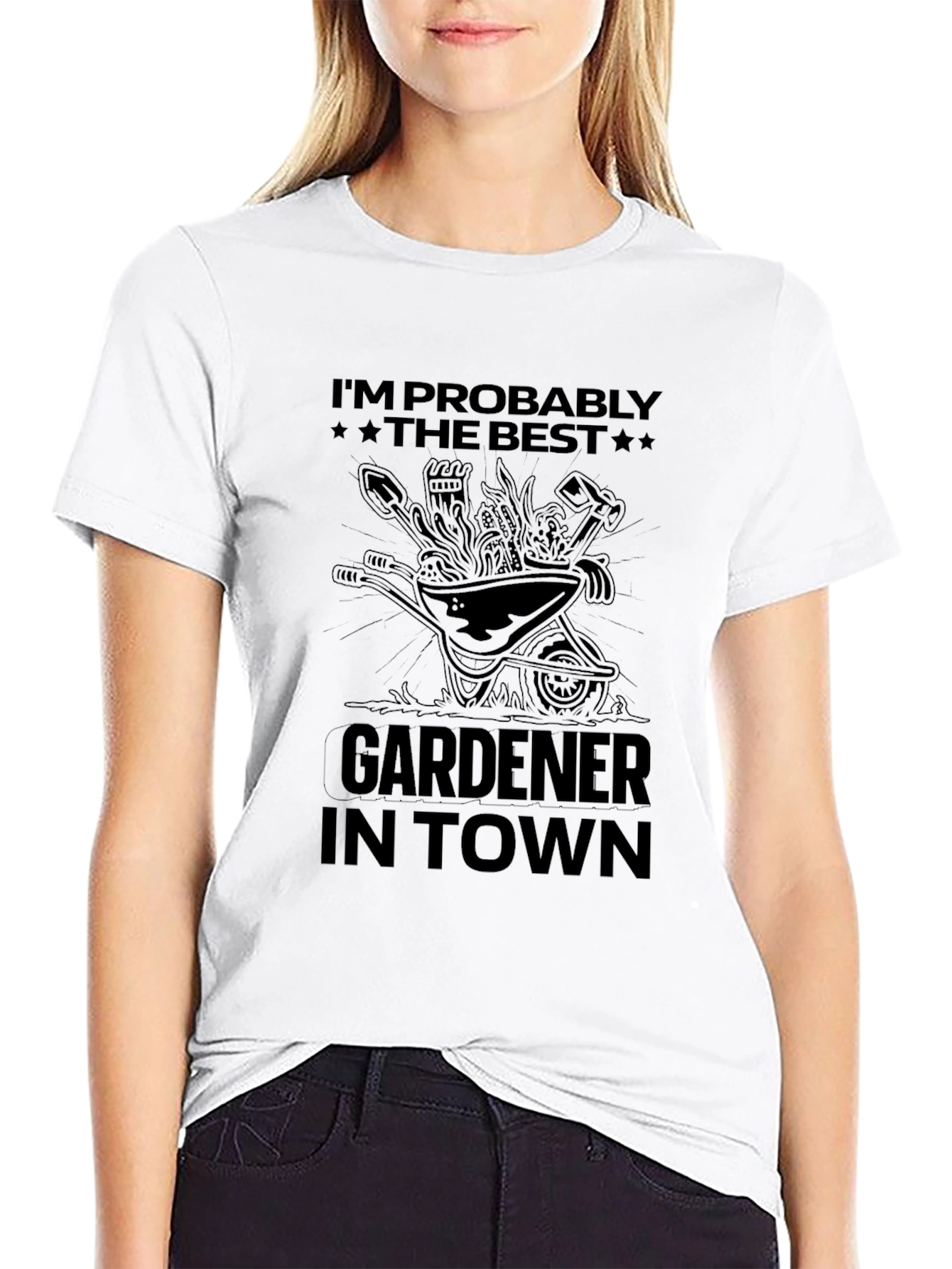 Black Best Gardener in Town T-Shirt view 9