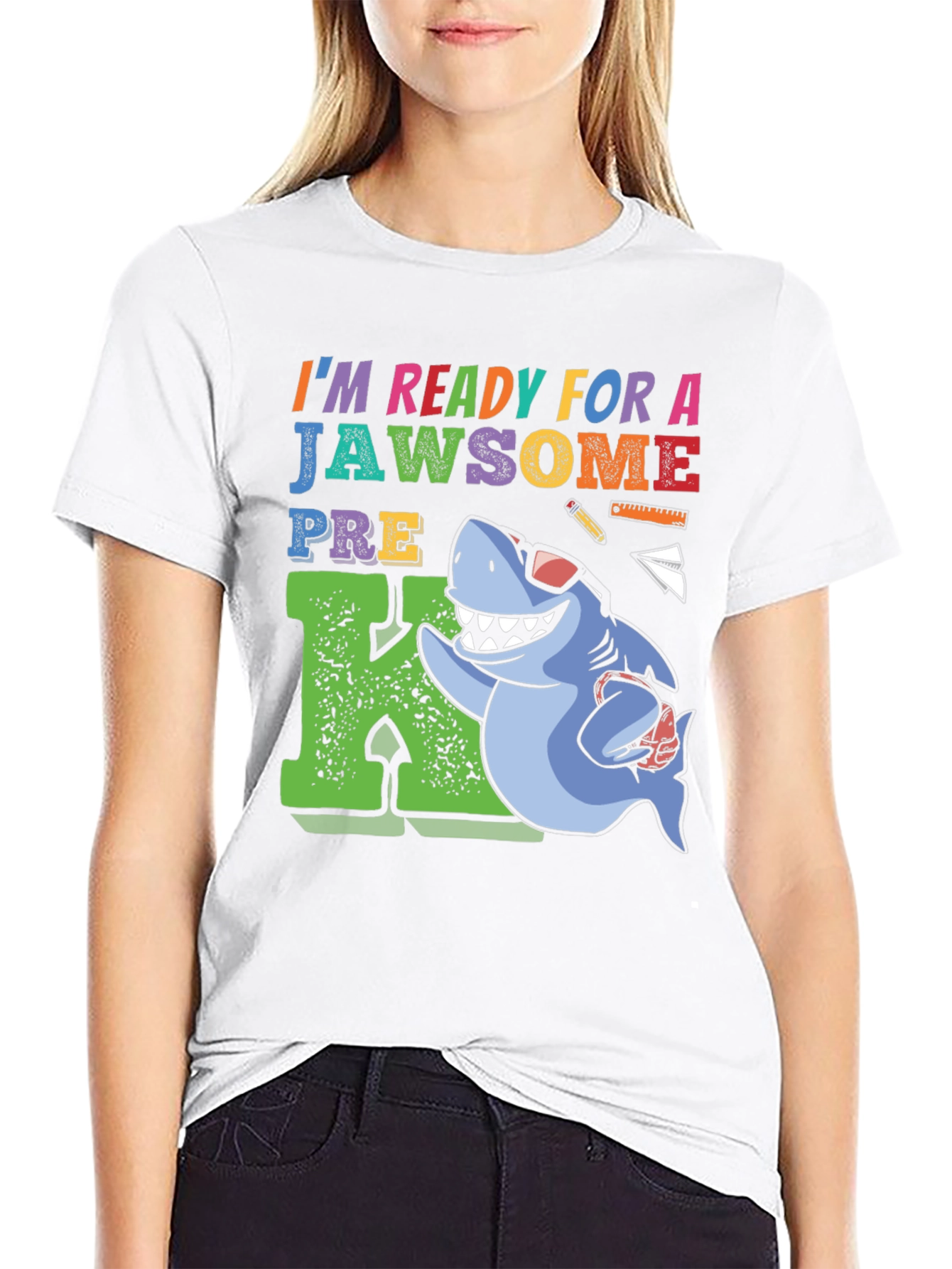 Black Ready for a Jawsome Pre-K T-Shirt view 9
