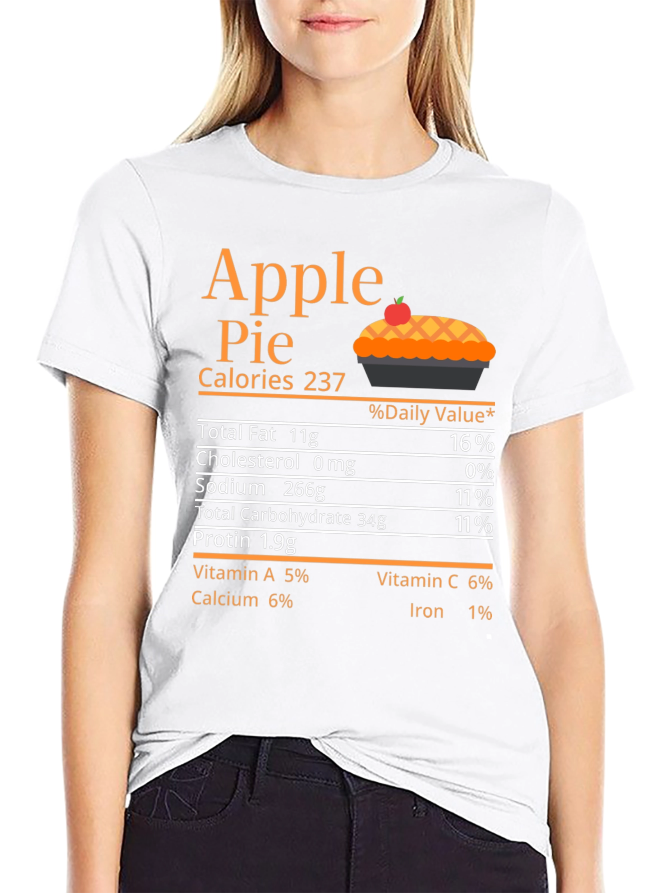Black Apple Pie Nutrition Facts T-Shirt view 9