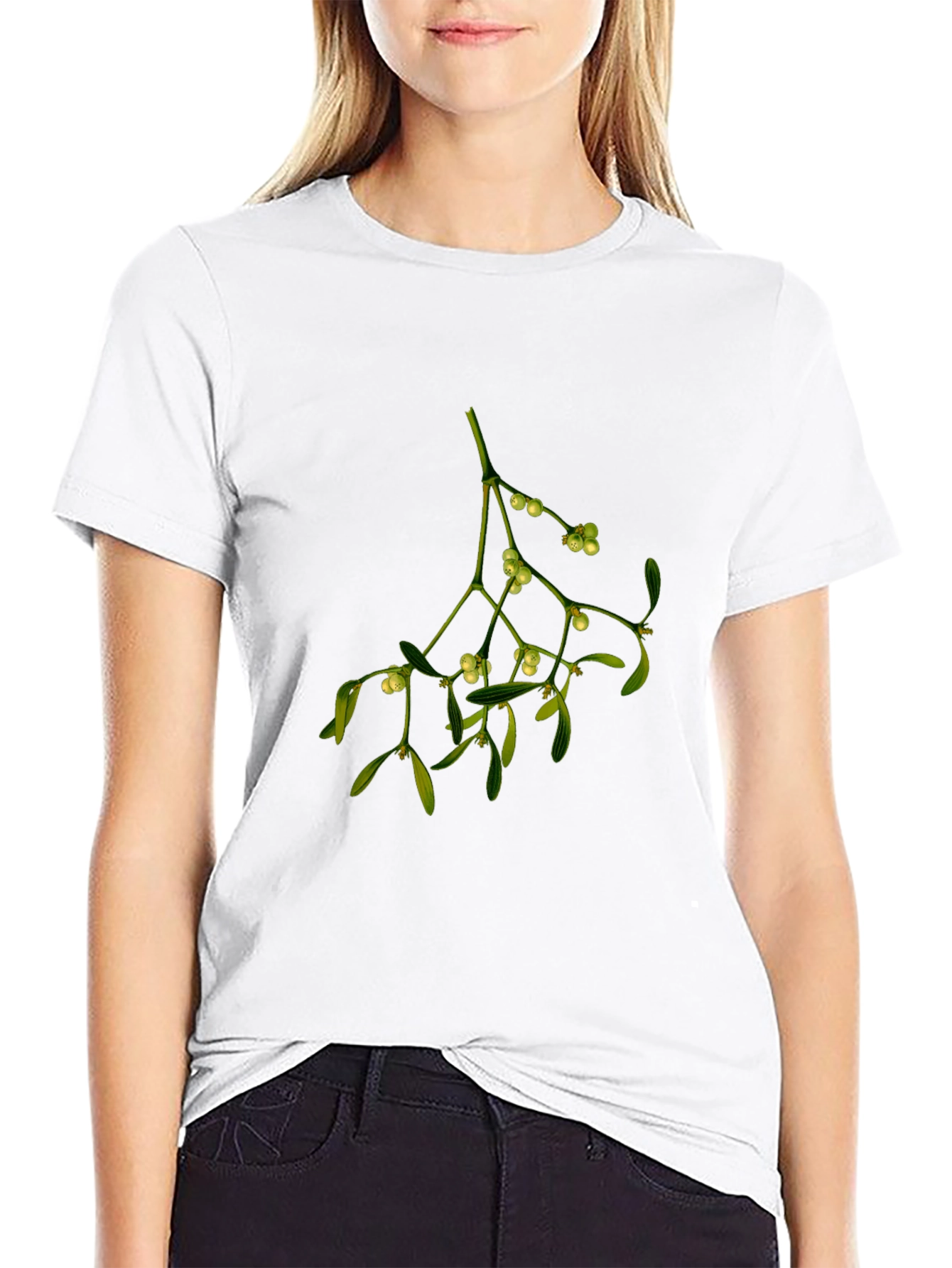Black Mistletoe Graphic Black T-Shirt view 9