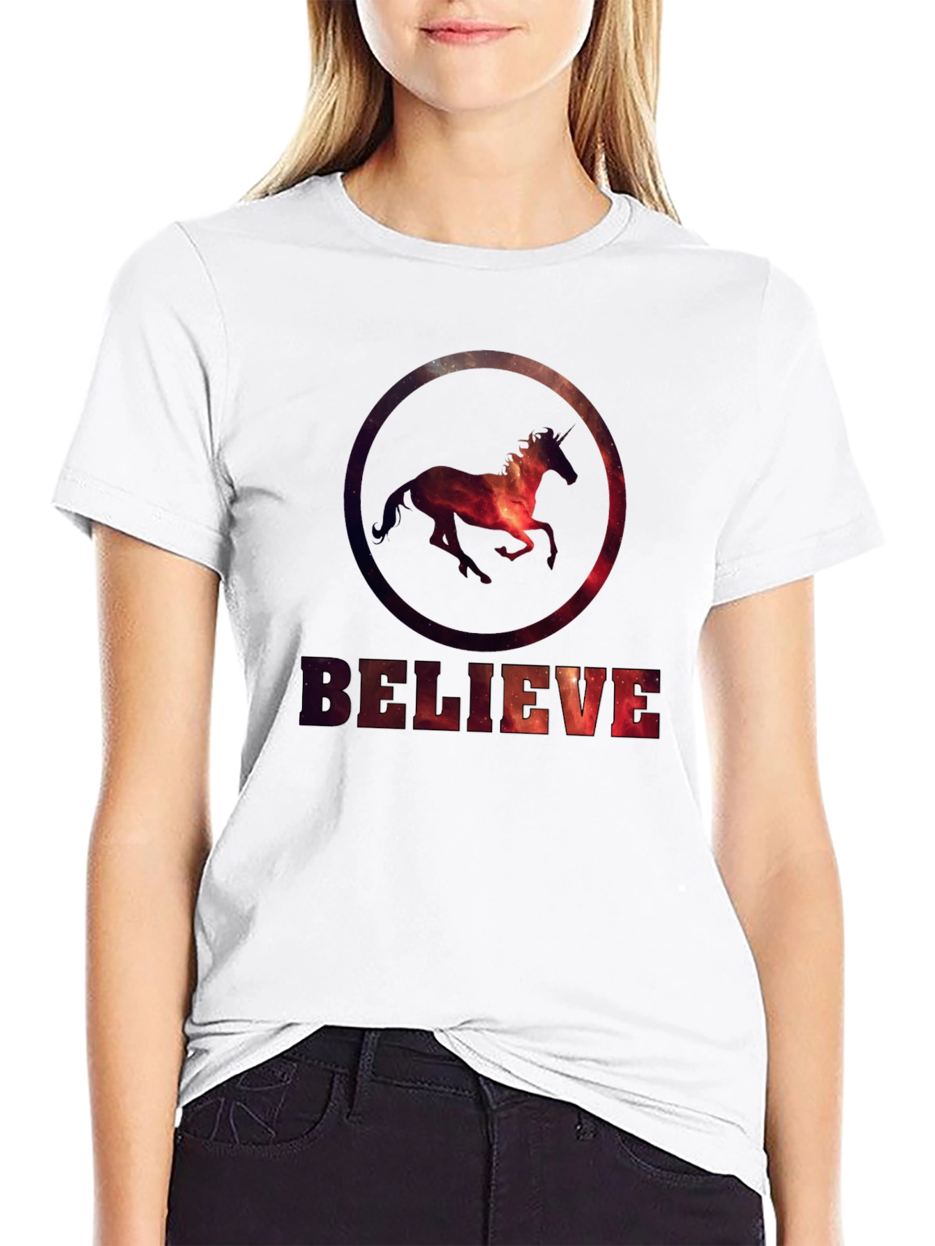 Black Believe Unicorn Graphic Tee - Black view 9