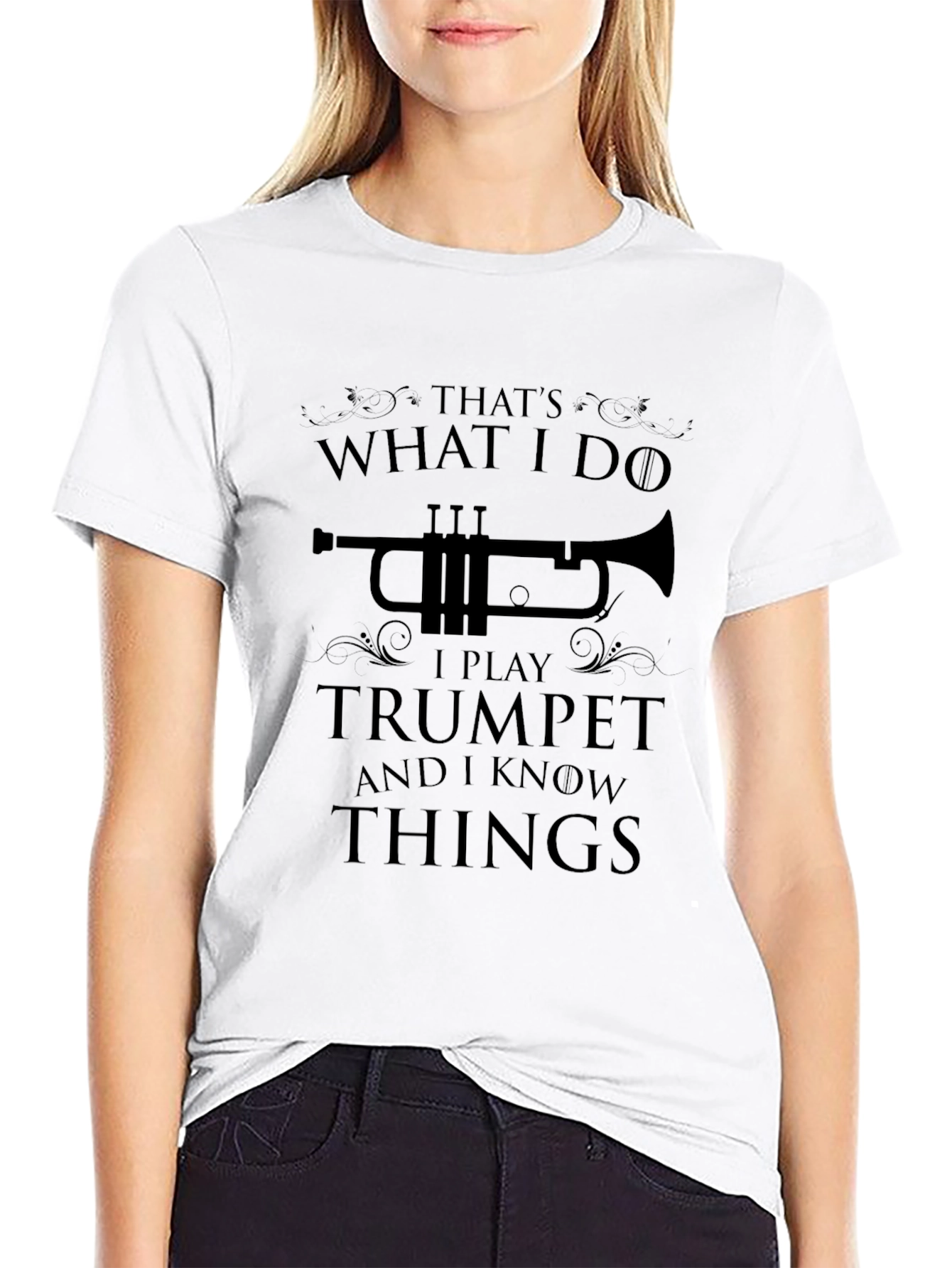 Black I Play Trumpet T-Shirt Funny Musician Gift view 9