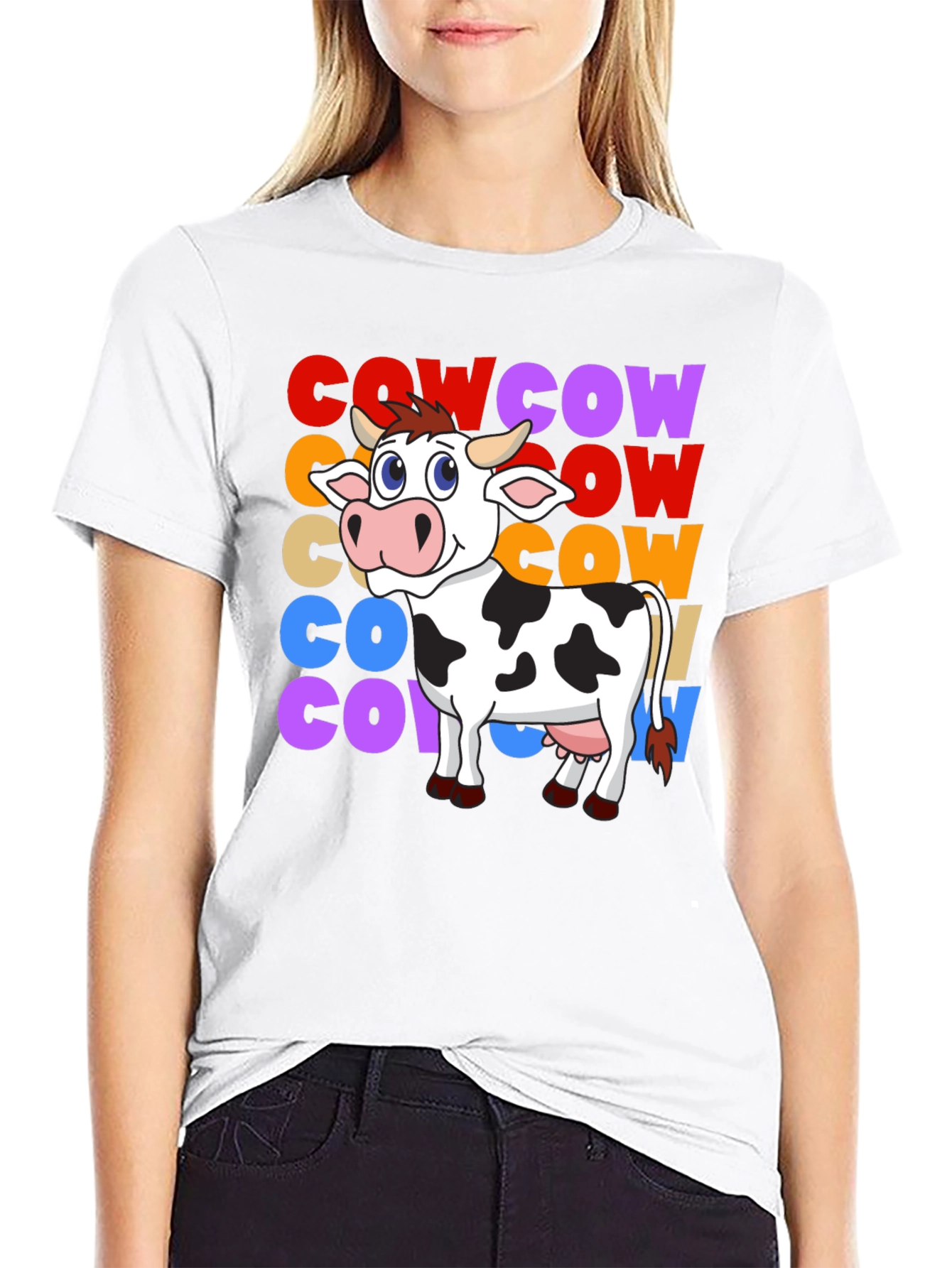 Black Cow Graphic T-Shirt - Fun Animal Tee view 9