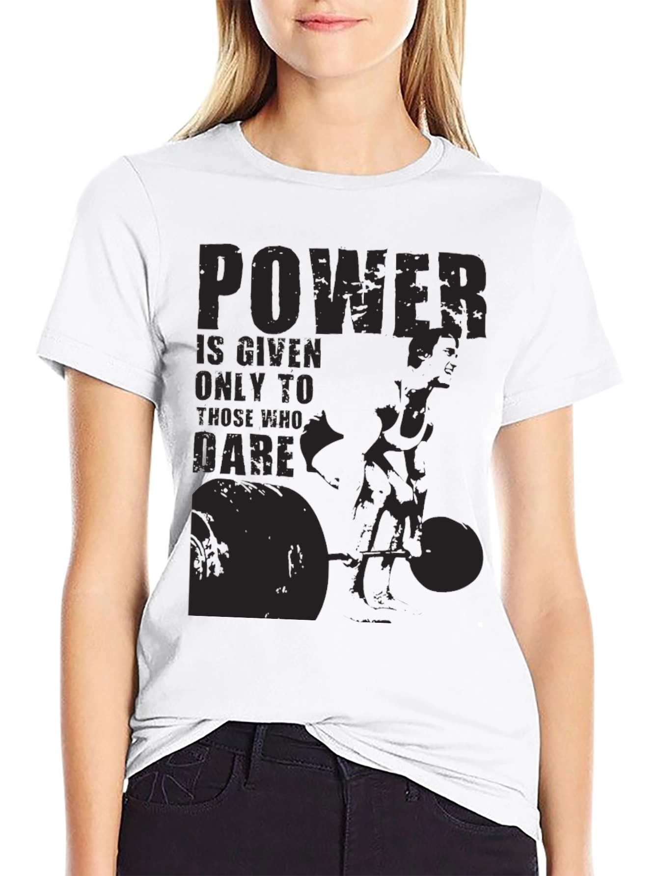 Black Powerlifting Graphic Print T-Shirt view 9