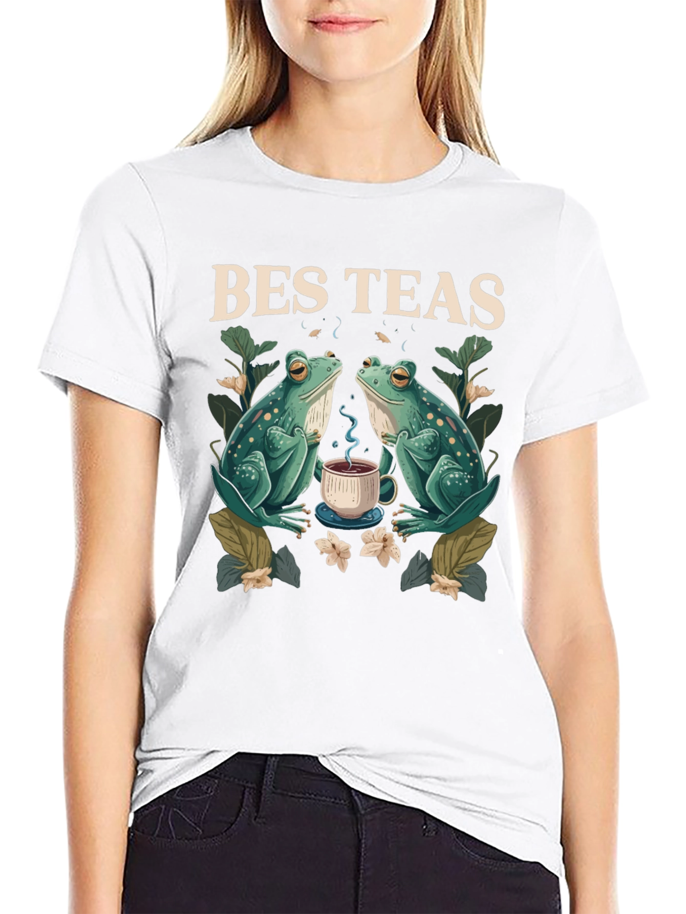 Black Bes Teas T-Shirt - Frog Tea Party view 9