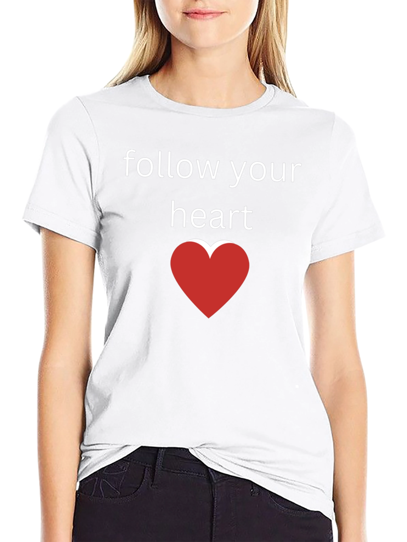 Black Follow Your Heart Graphic Tee - Black view 9