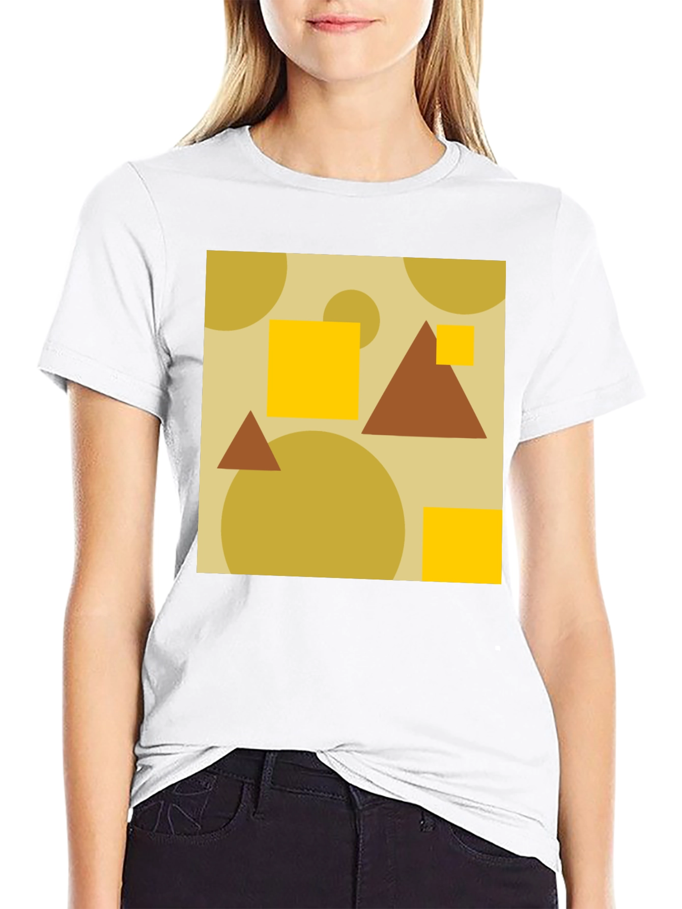 Black Geometric Pattern Black T-Shirt view 9