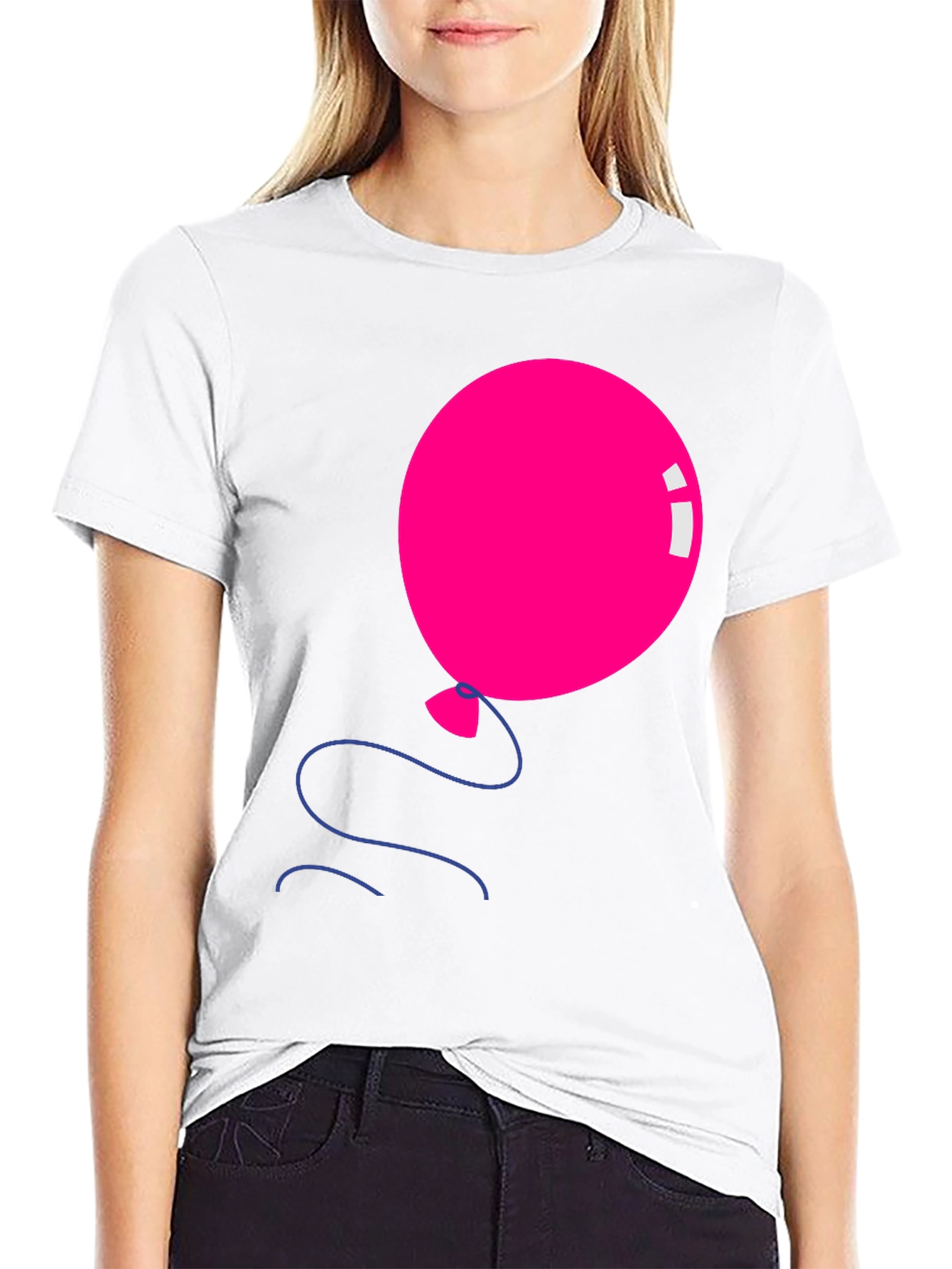 Pink Balloon Graphic Tee - Black Casual Shirt - 9