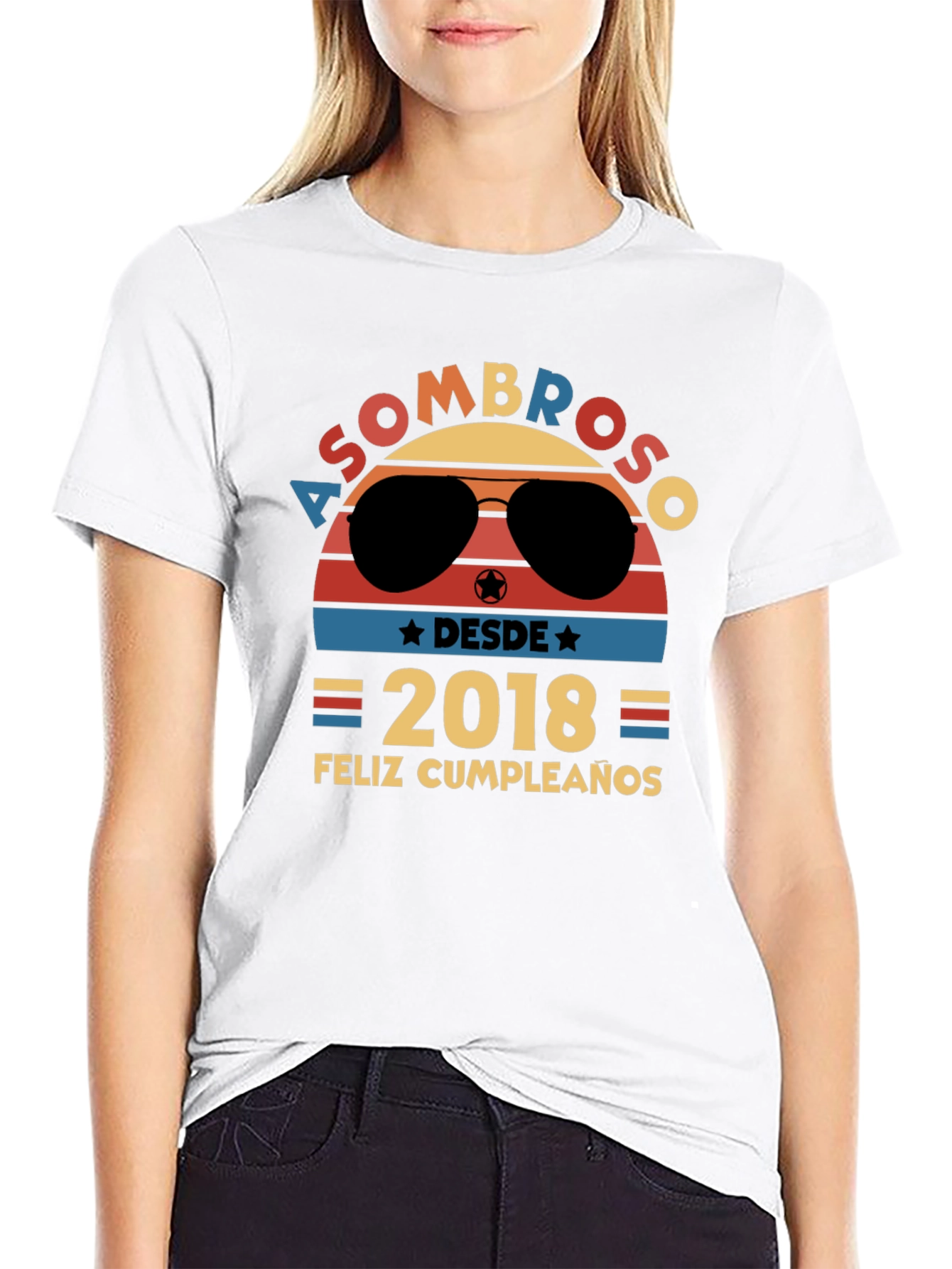 Black Asombroso Desde 2018 Feliz Cumpleaños Graphic Tee view 9