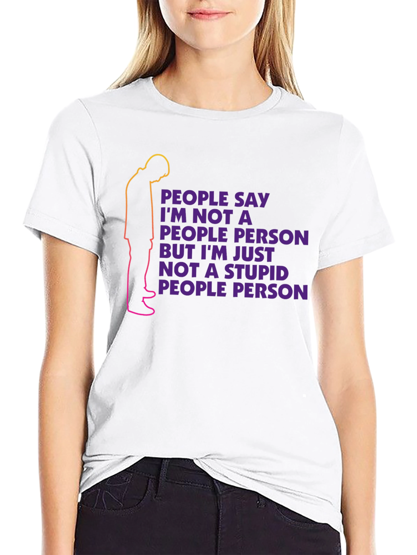 Black Introvert T-Shirt - People Person Quote view 9