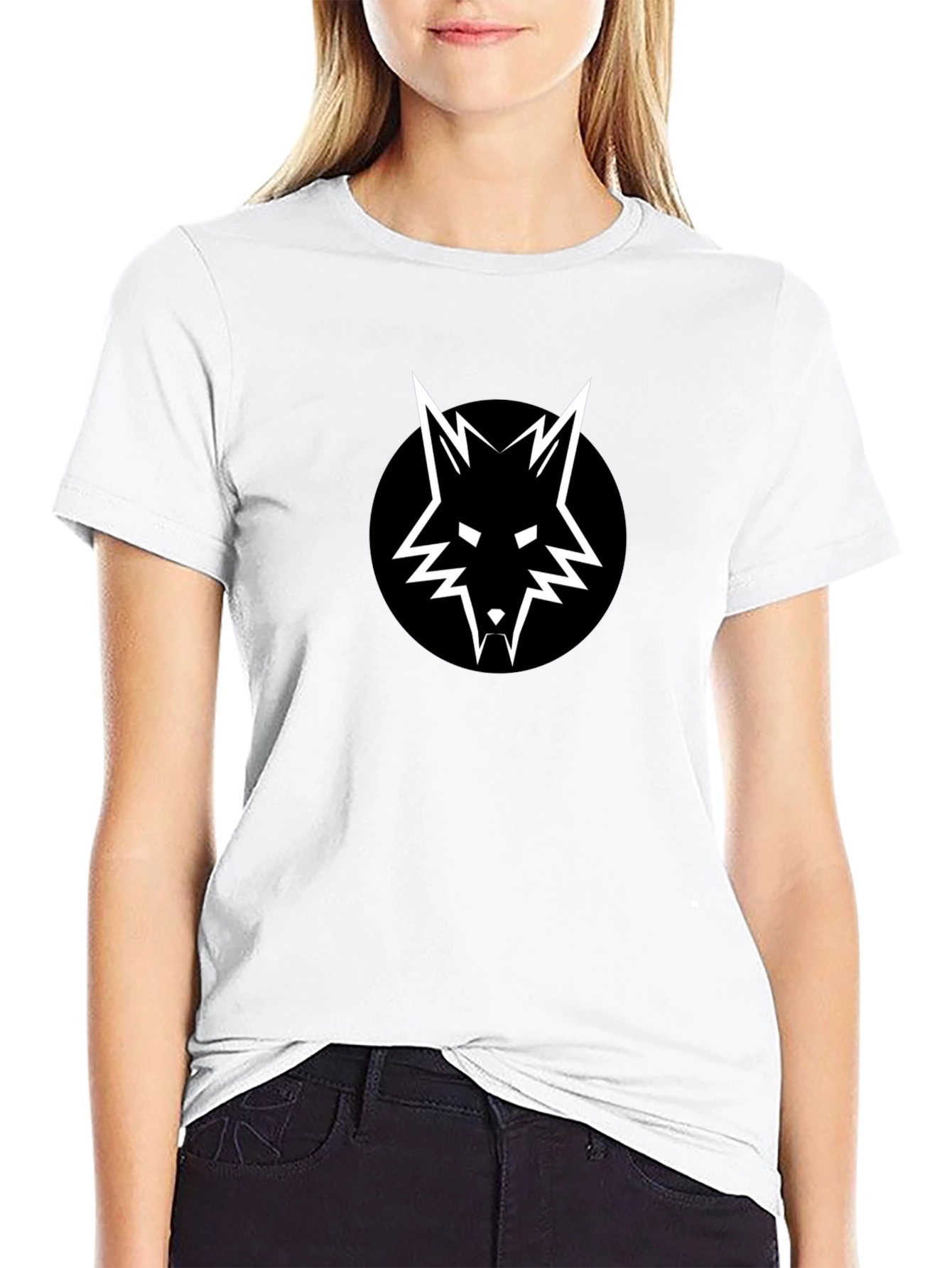 Black Black Wolf Logo Graphic Tee view 9