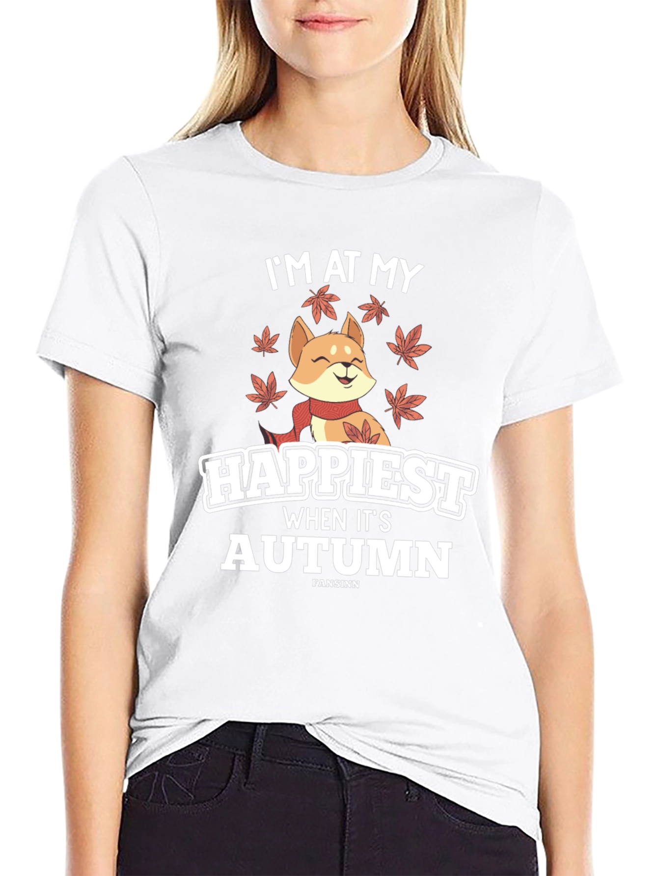 Black Autumn Shiba Inu T-Shirt view 9