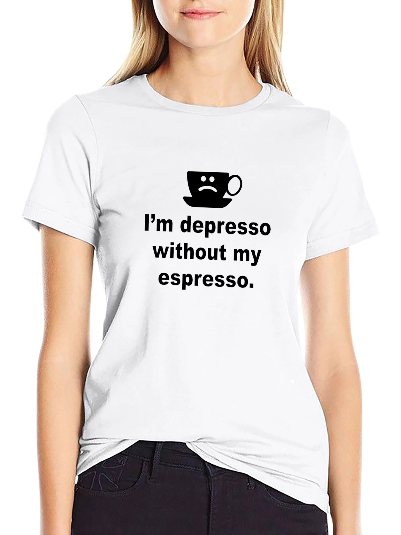 Black I'm Depresso Without My Espresso T-Shirt view 9
