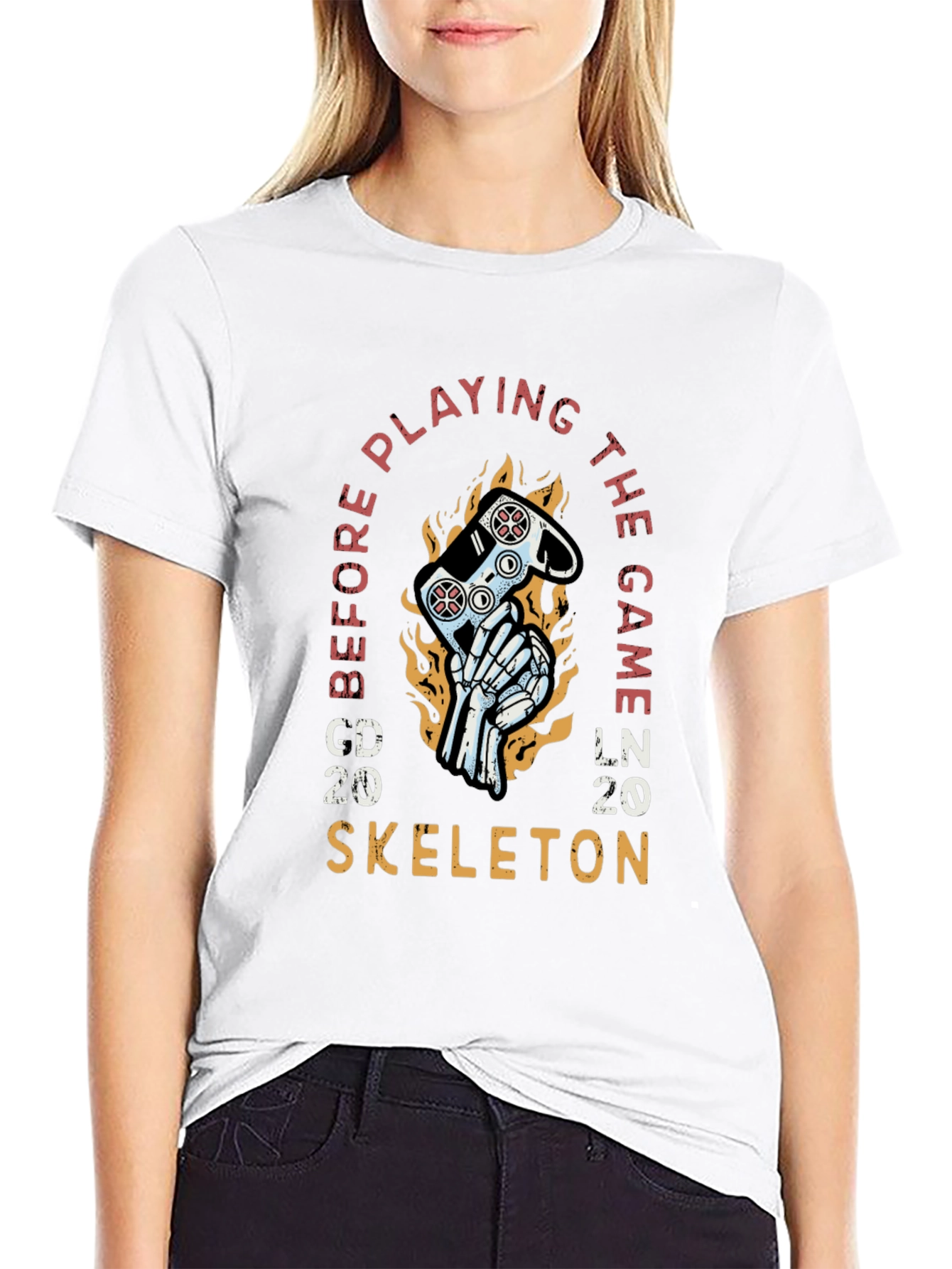 Black Gamer Skeleton Graphic T-Shirt - Play Before the Game view 9