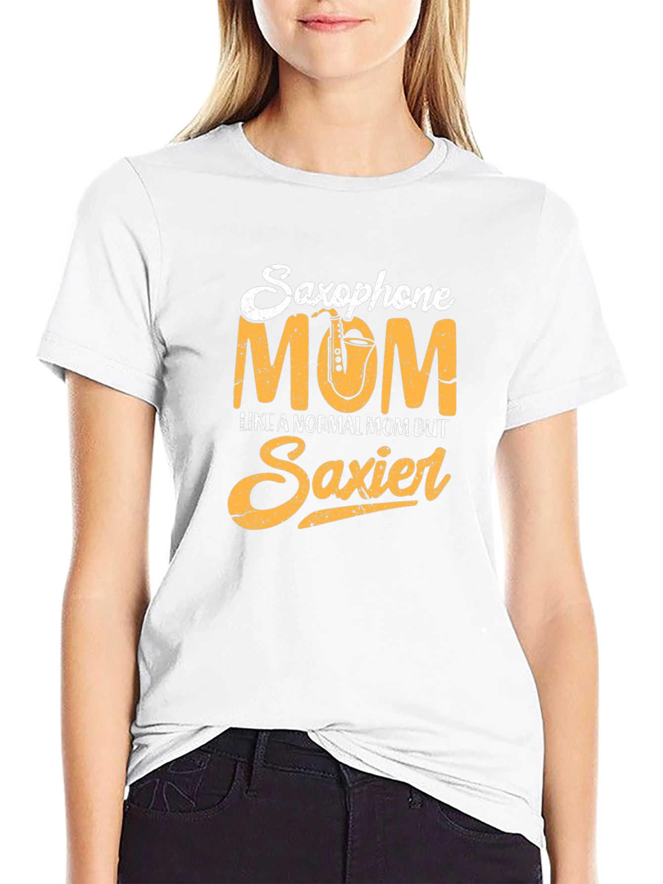 Black Saxophone Mom Graphic Tee - Musician Mother T-Shirt view 9