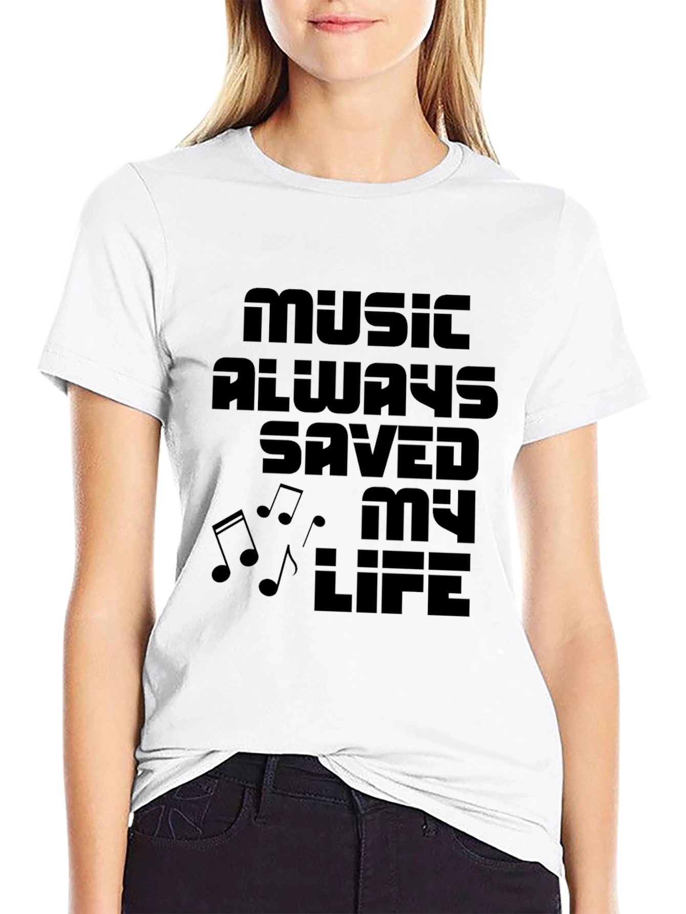 Black Music Saved My Life T-Shirt - Black Graphic Tee view 9