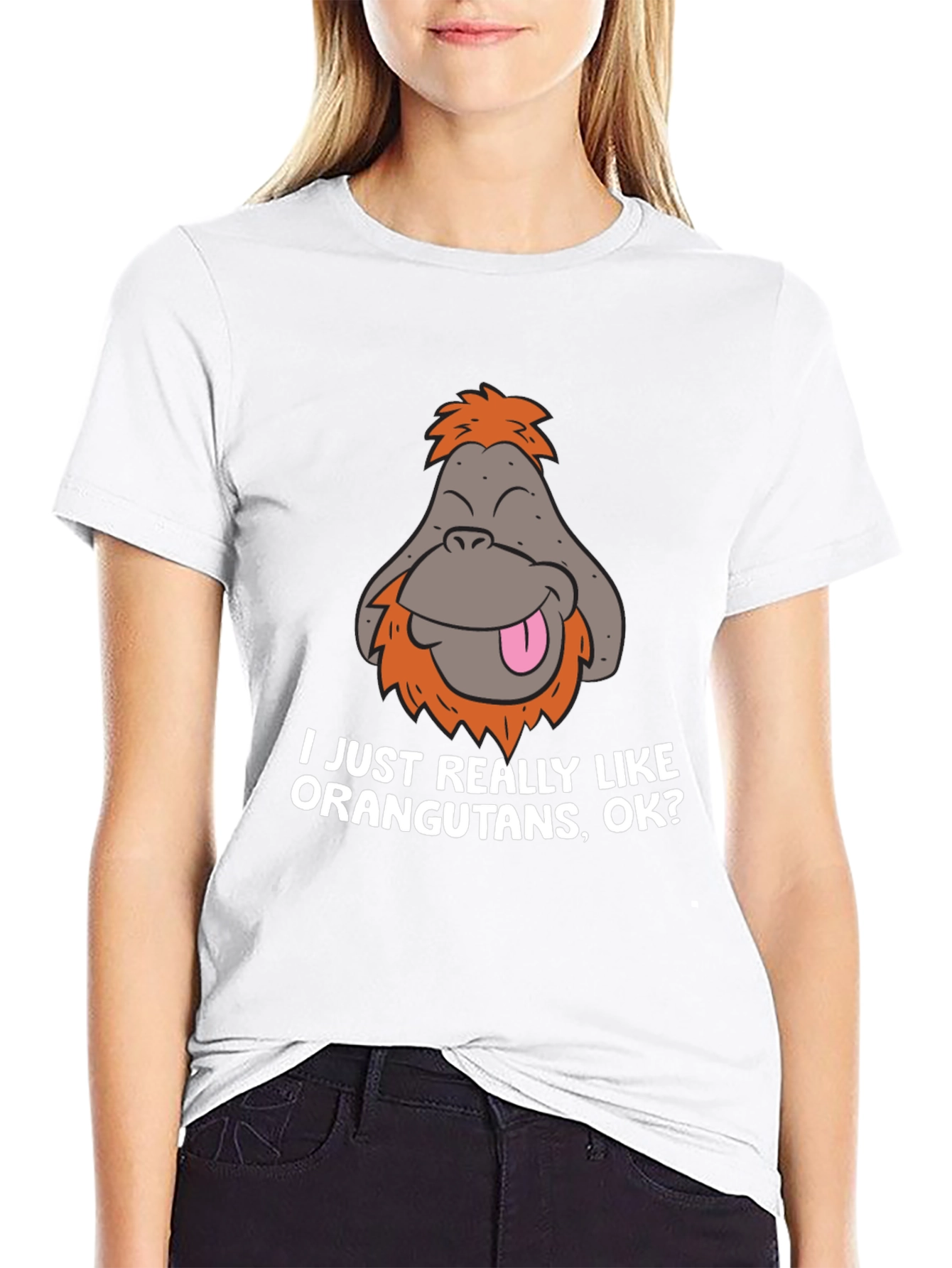 Black Funny Orangutan T-Shirt - I Just Really Like Orangutans, OK? view 9