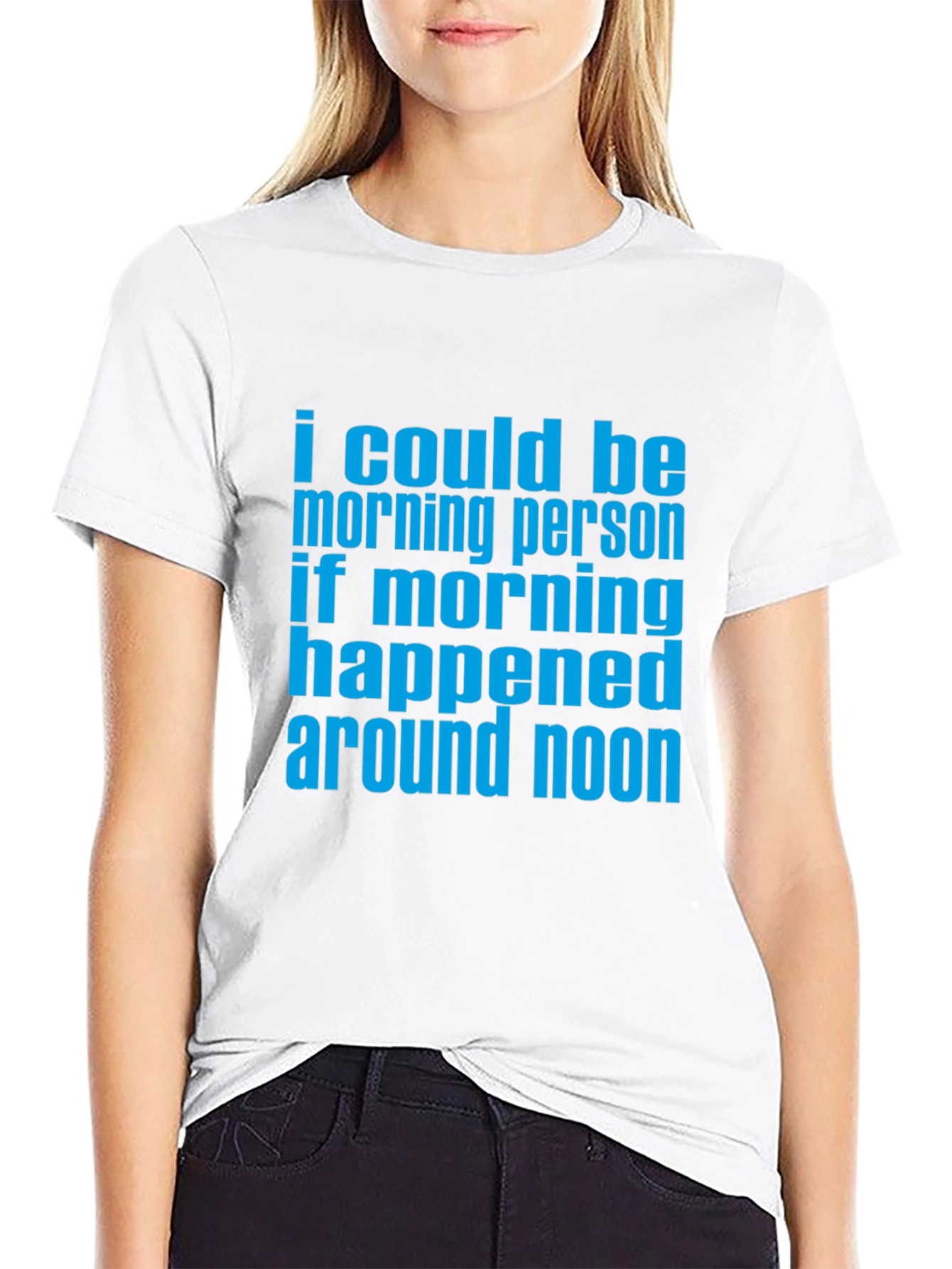 Black Funny Morning Person T-Shirt - Around Noon Humor Tee view 9