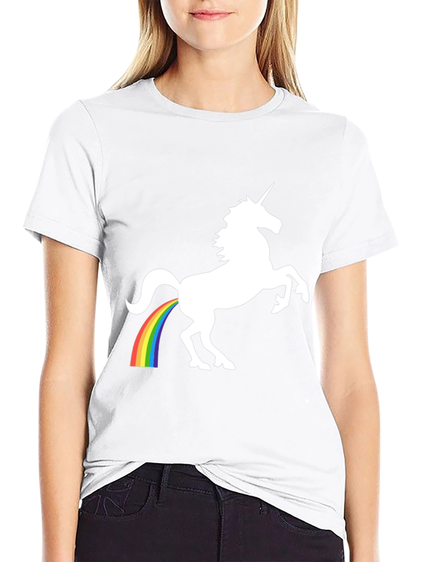 Black Unicorn Rainbow Poop T-Shirt - Black view 9