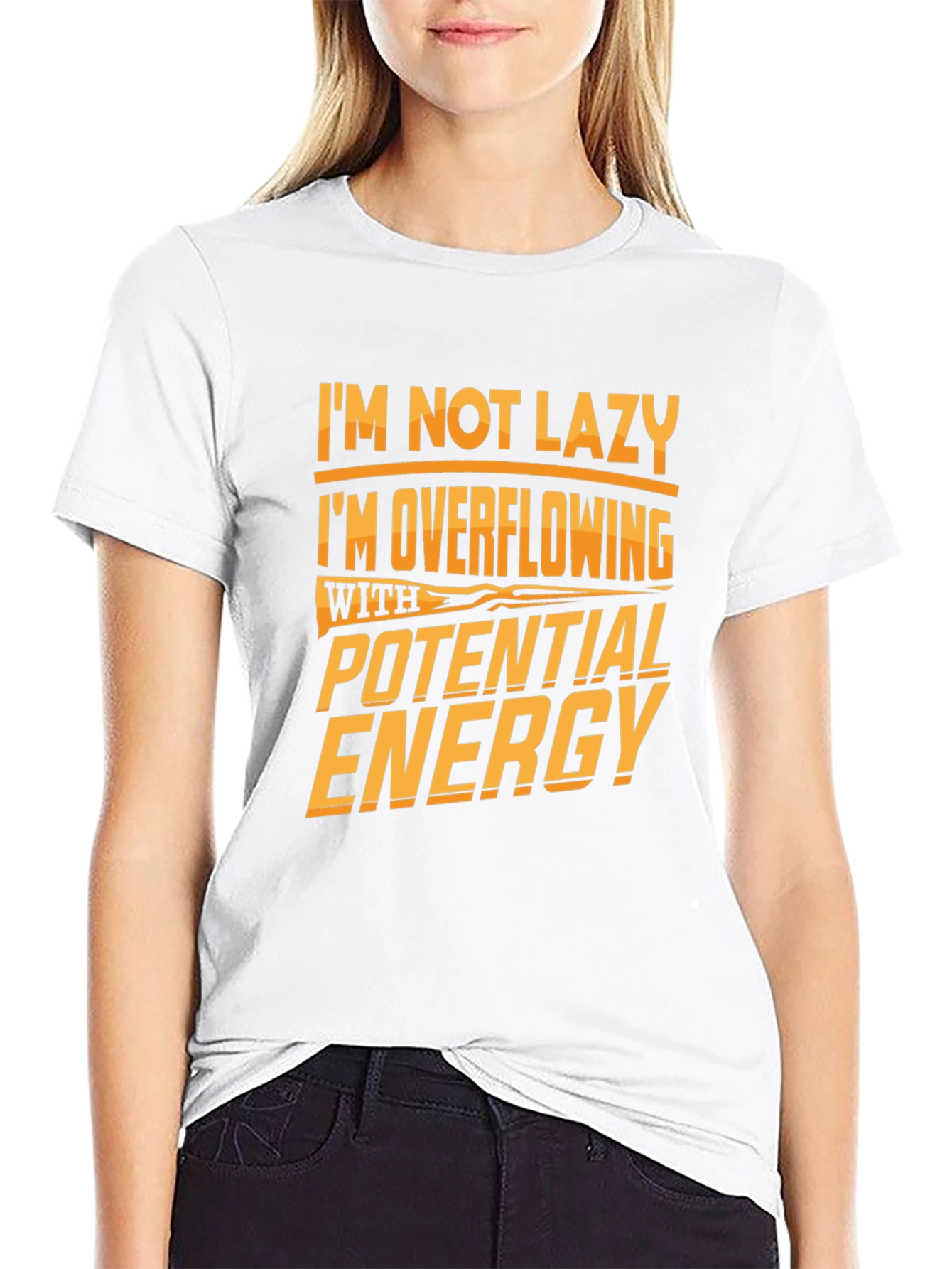 Black Funny Potential Energy Graphic Tee view 9